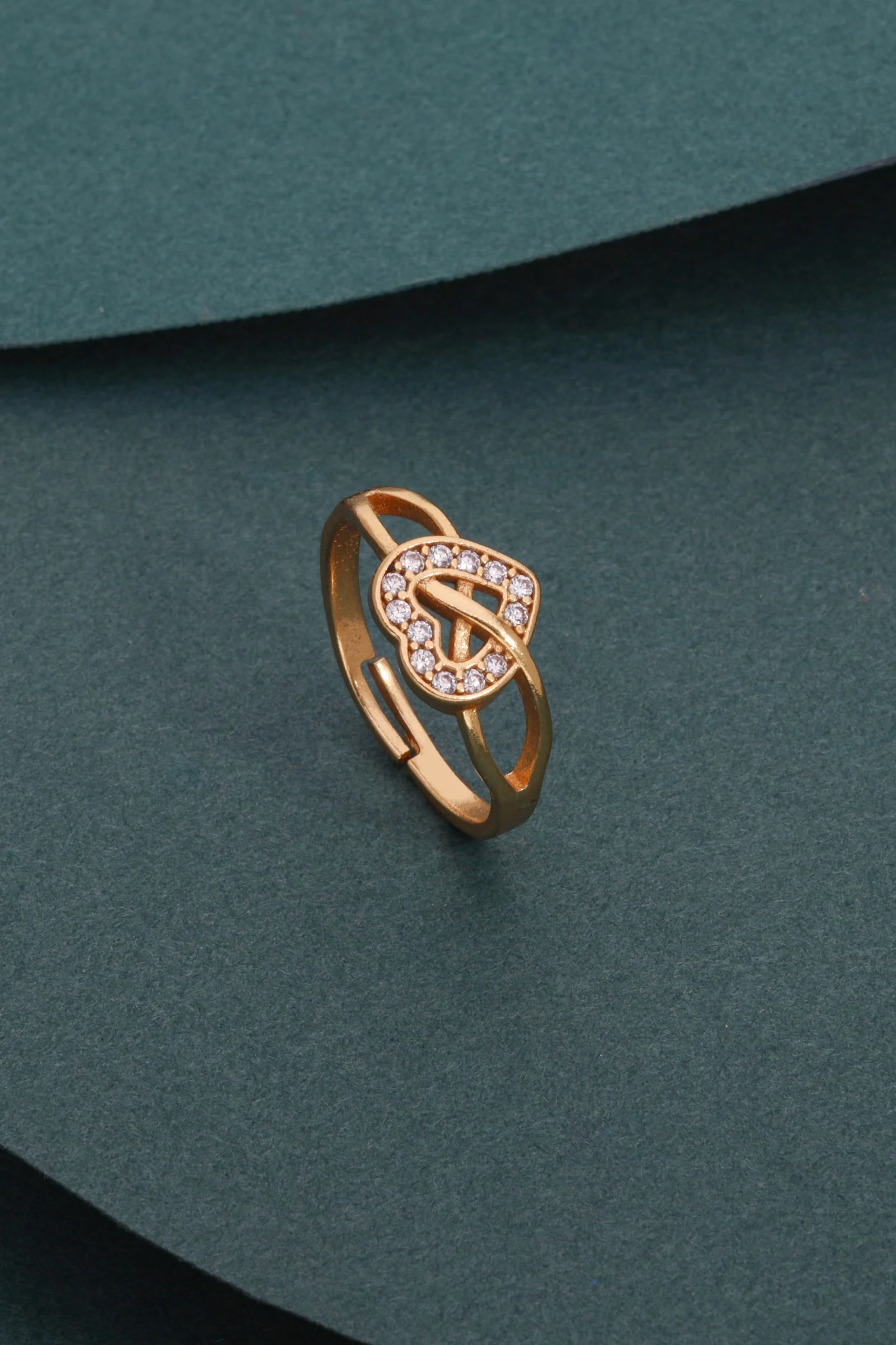 Crystal Heart Rose Gold Ring