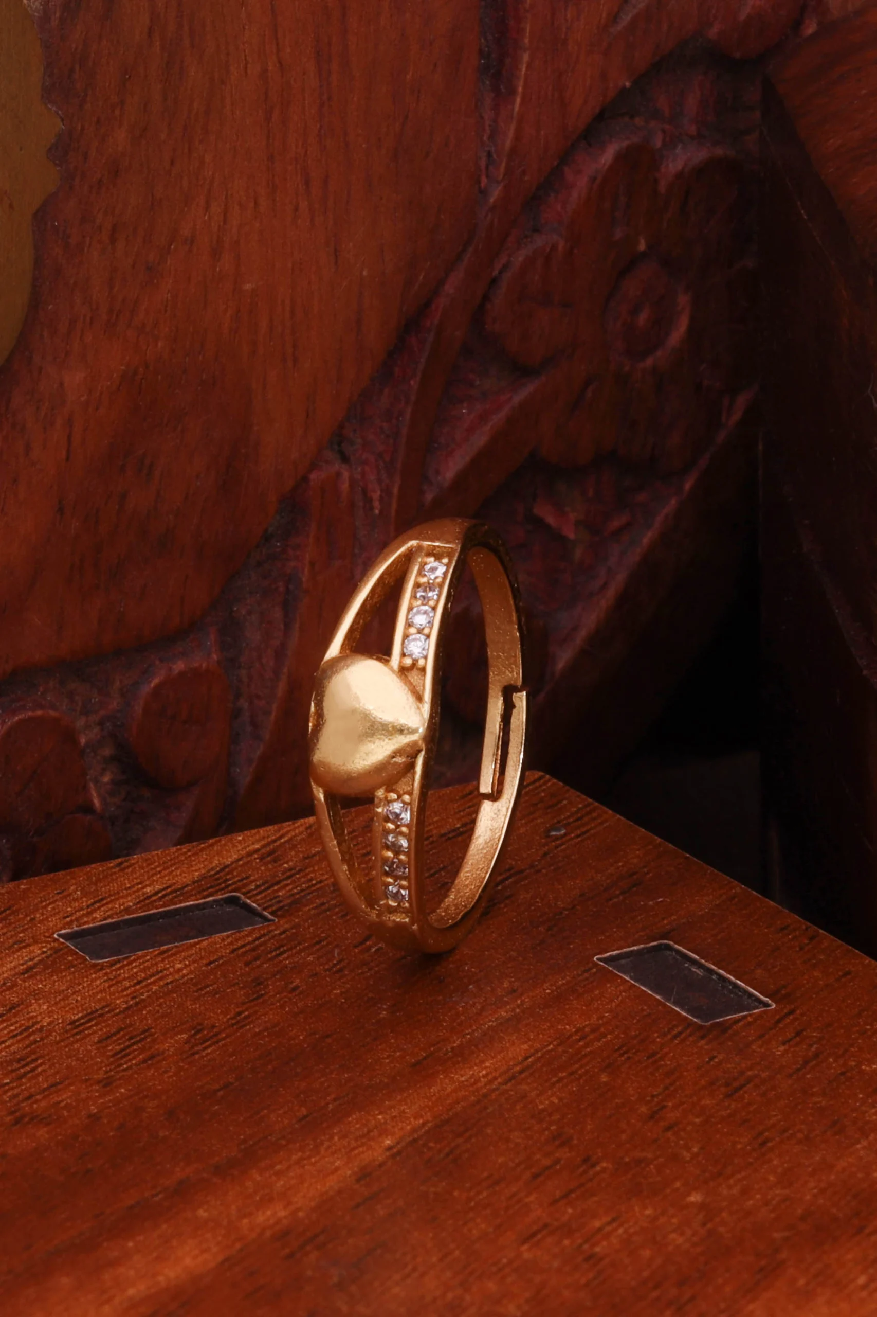 Crystal Statement Gold Ring