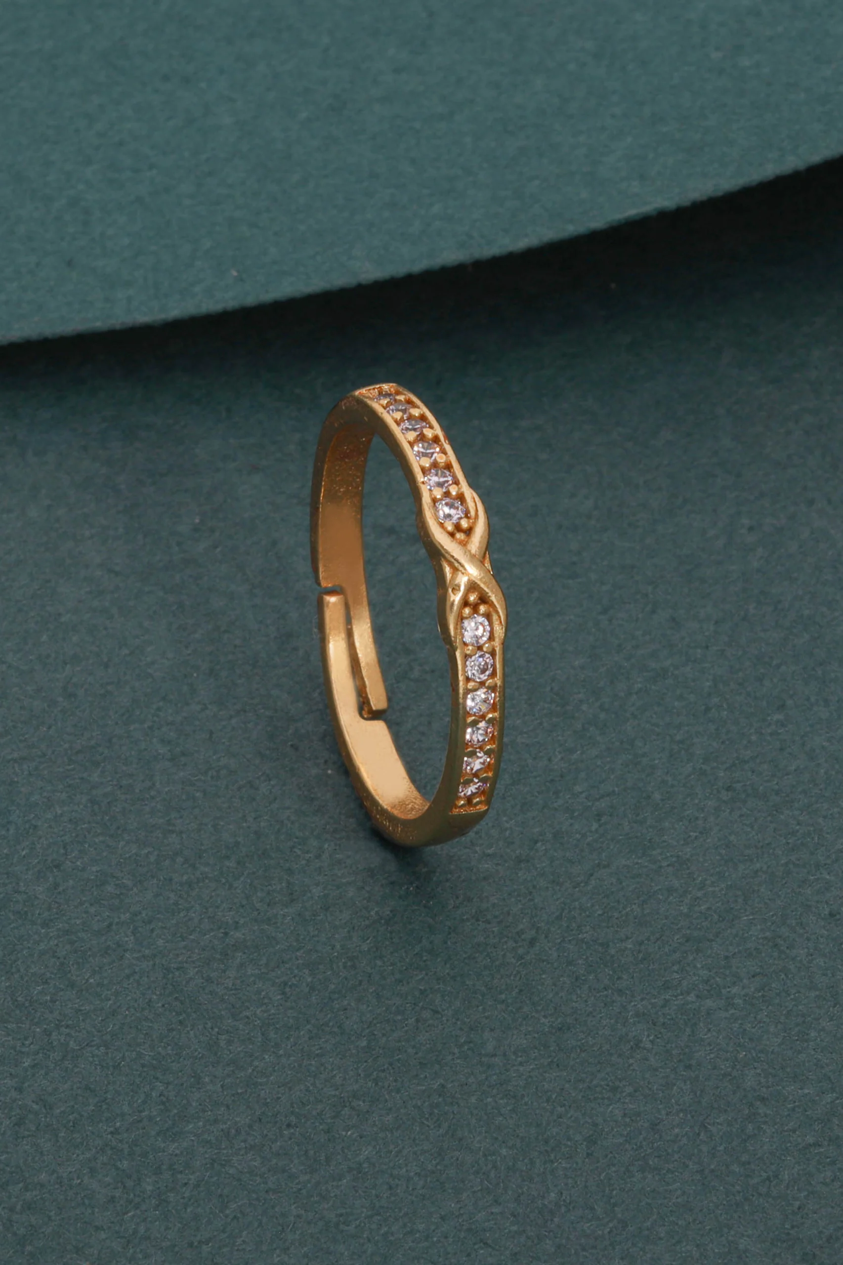 Crystal Infinity Gold Ring