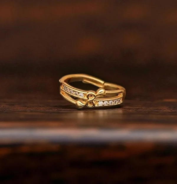 Crystal Swirl Gold Ring