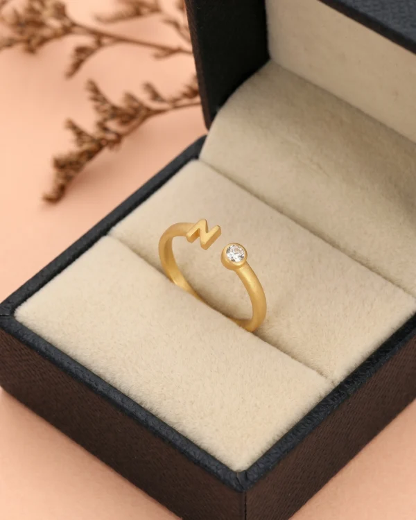 Golden Initial N Ring