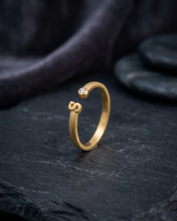 Golden Initial S Ring