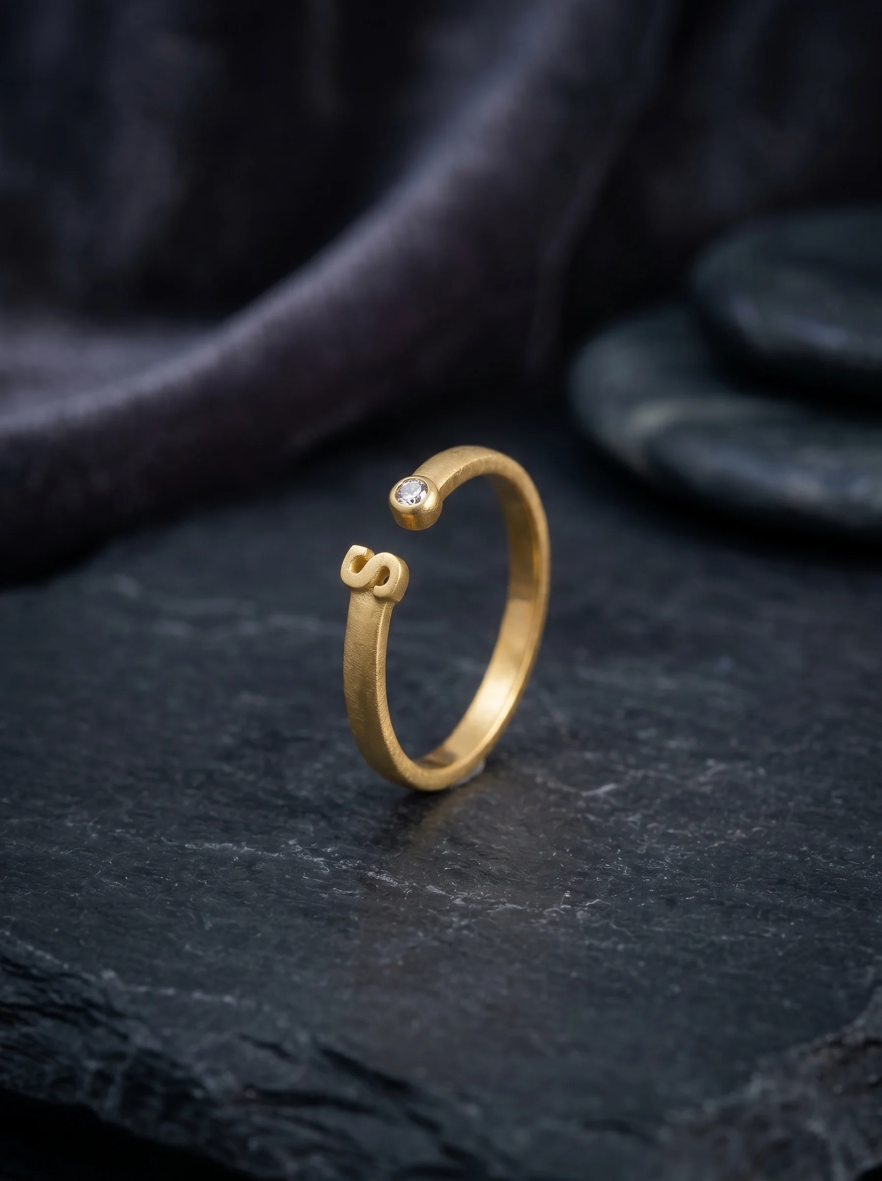 Golden Initial S Ring