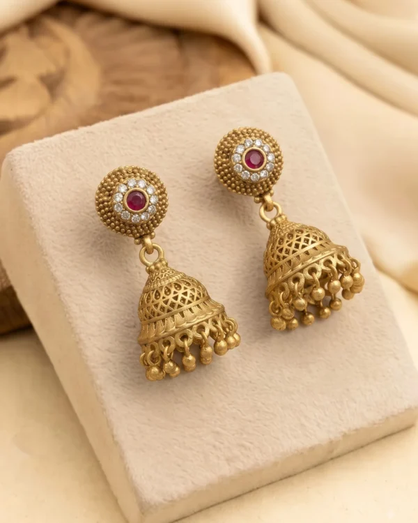 Traditional Gold Jhumka Earrings