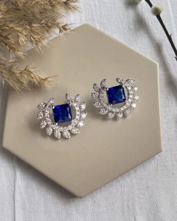 Royal Blue Crystal Stud Earrings