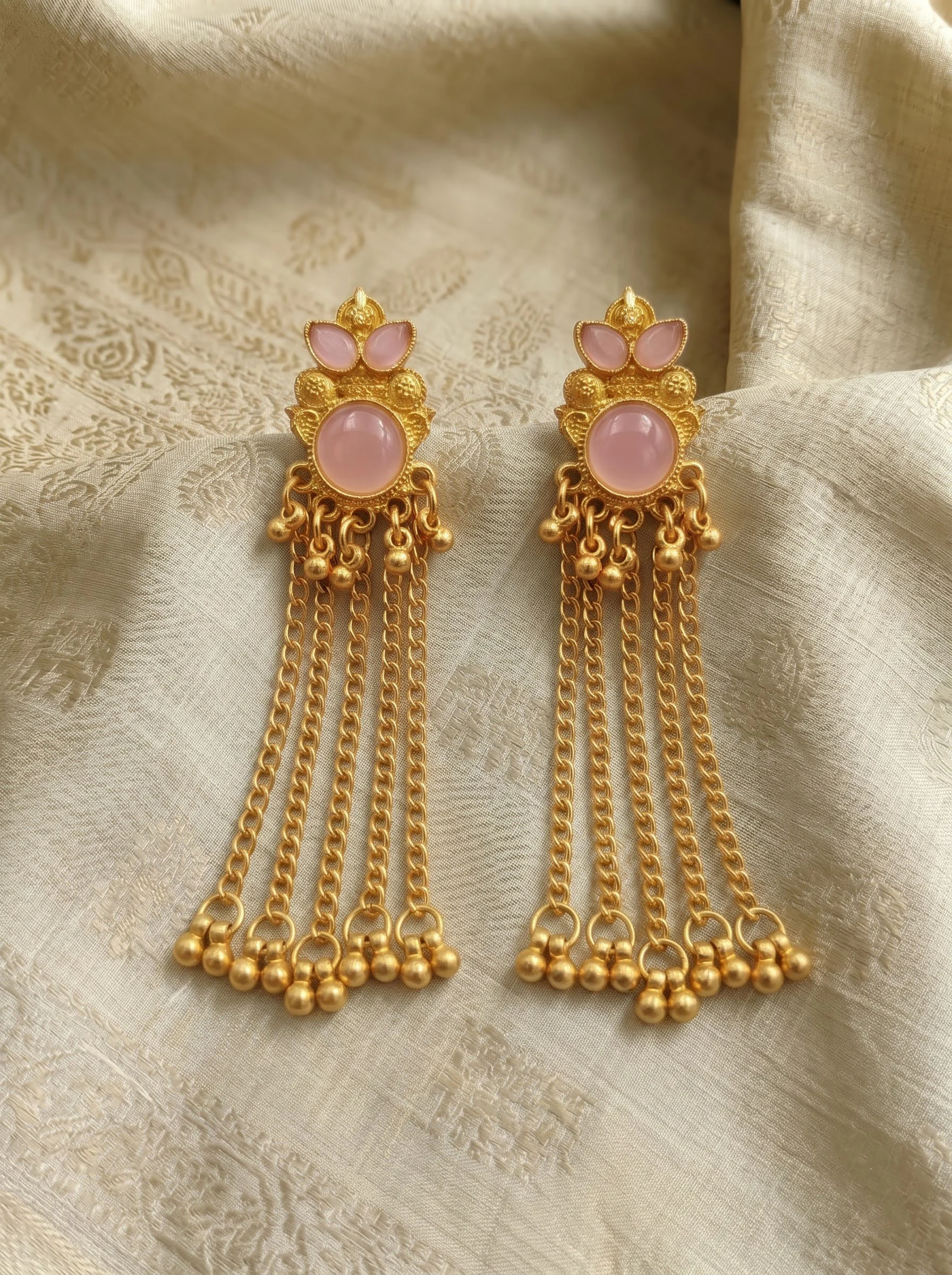 Blush Tassel Earrings - Image 2