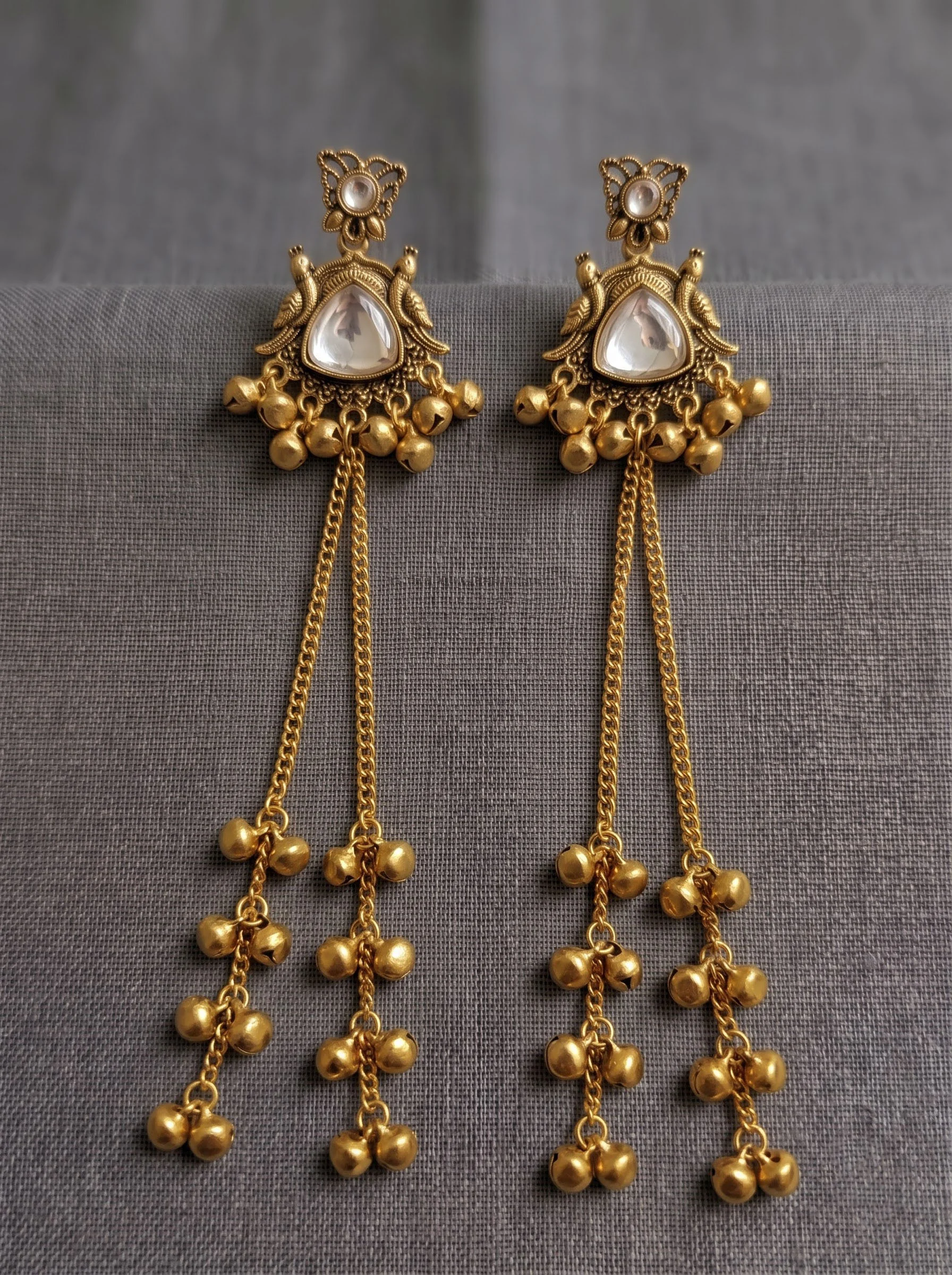 Kundan Grace Tassel Drop Earrings - Image 5
