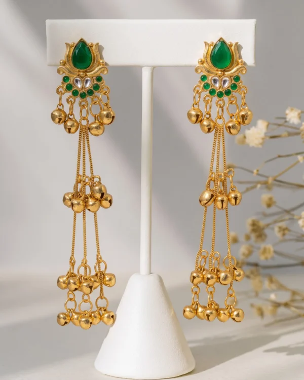 Emerald Royale Tassel Drop Earrings