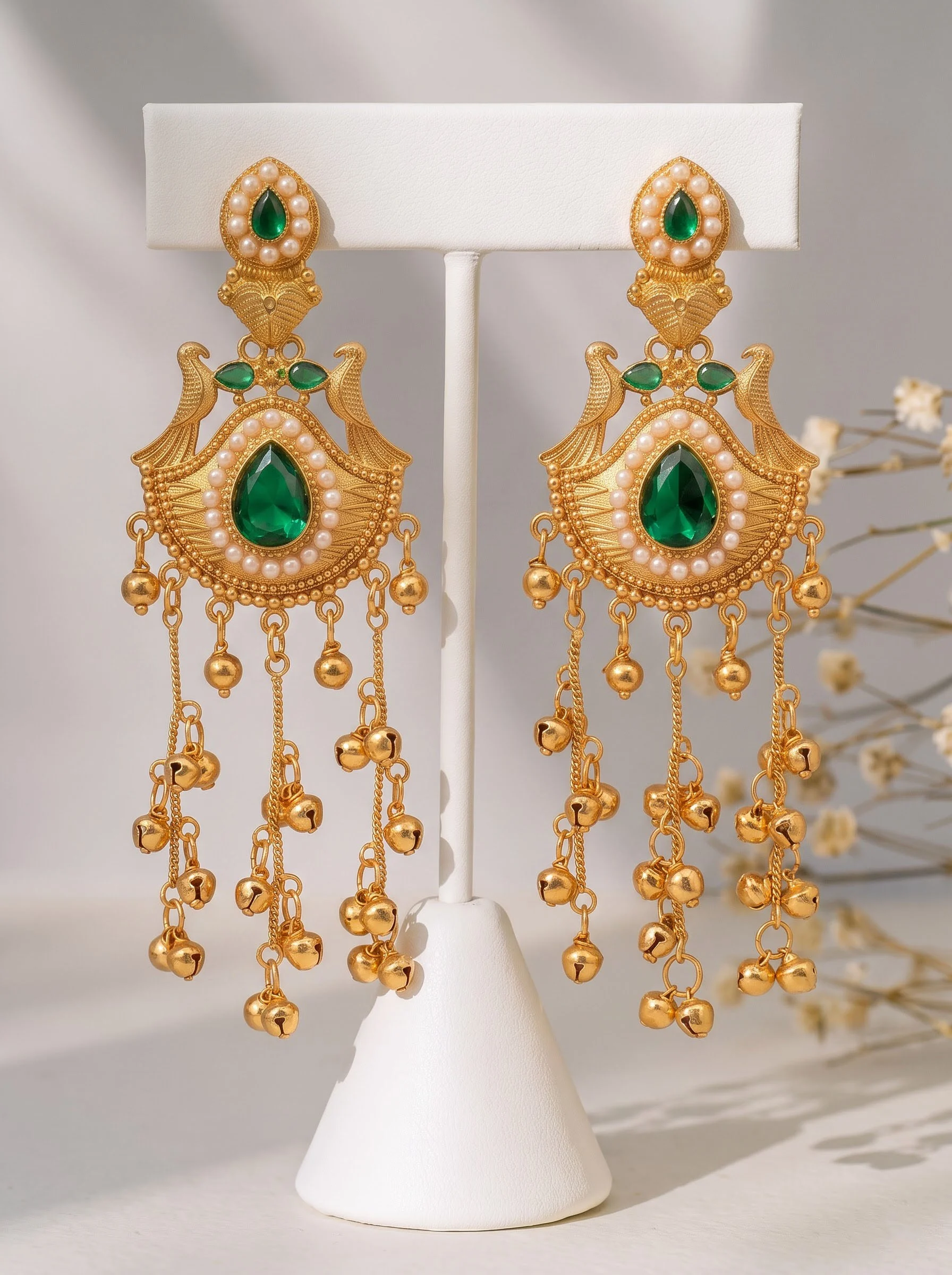 Emerald Rani Heritage Earrings - Image 4