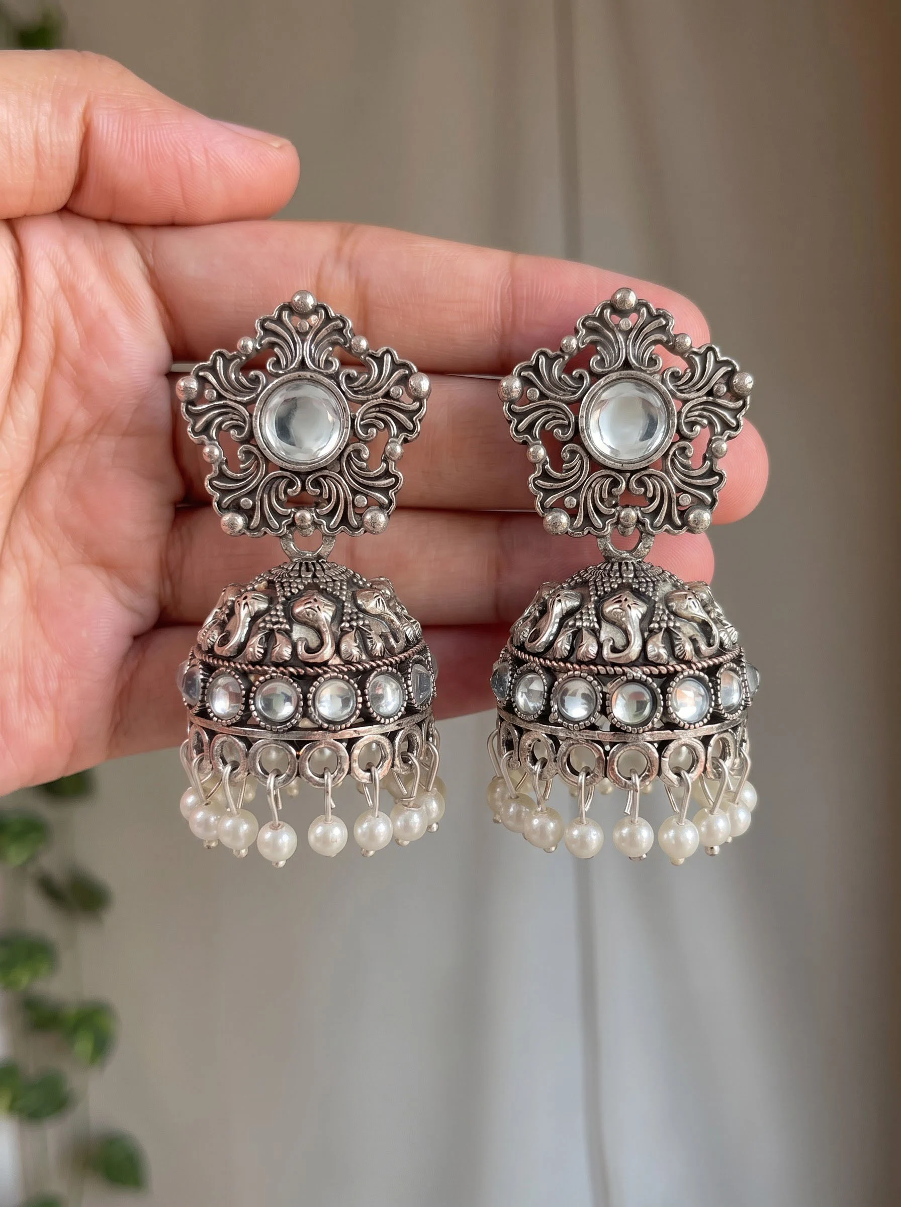 Pearl Noor Heritage Jhumka Earrings