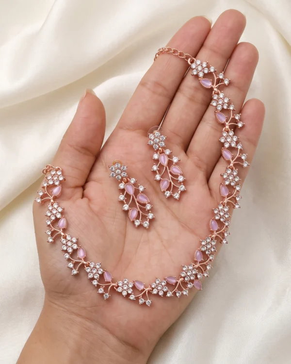 Lavender Floral Necklace Set