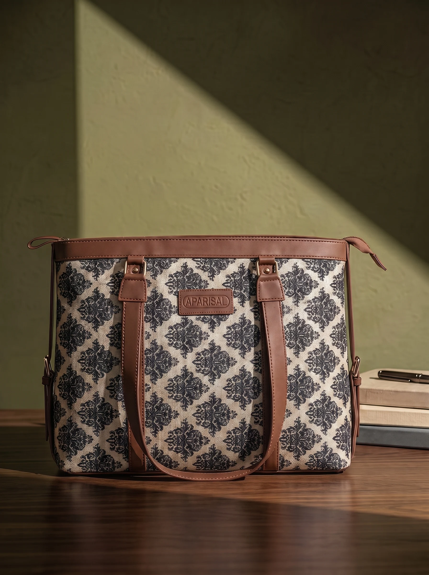 Damask Print Tote Bag - Image 6