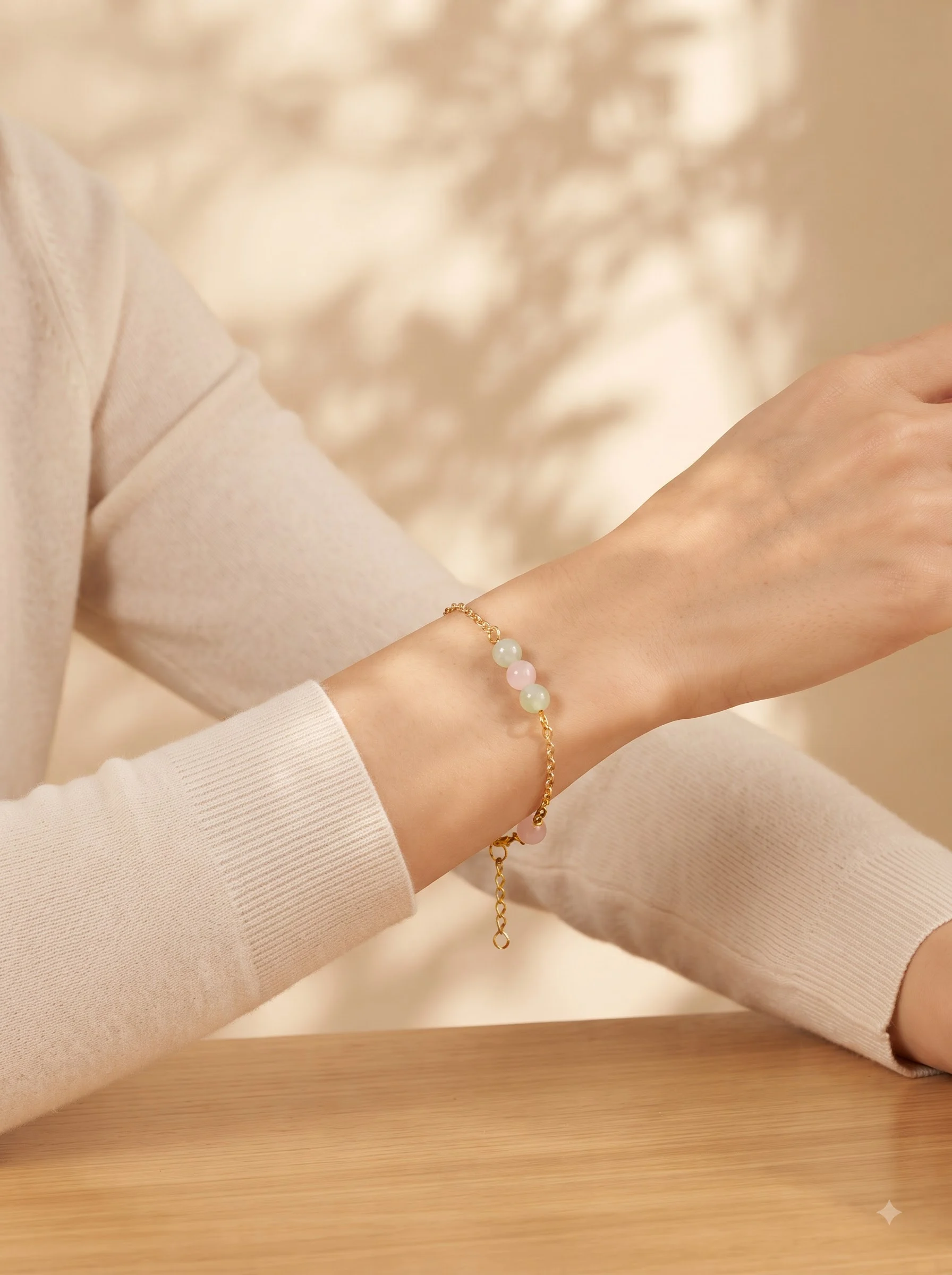 Pastel Bead Chain Bracelet - Image 3