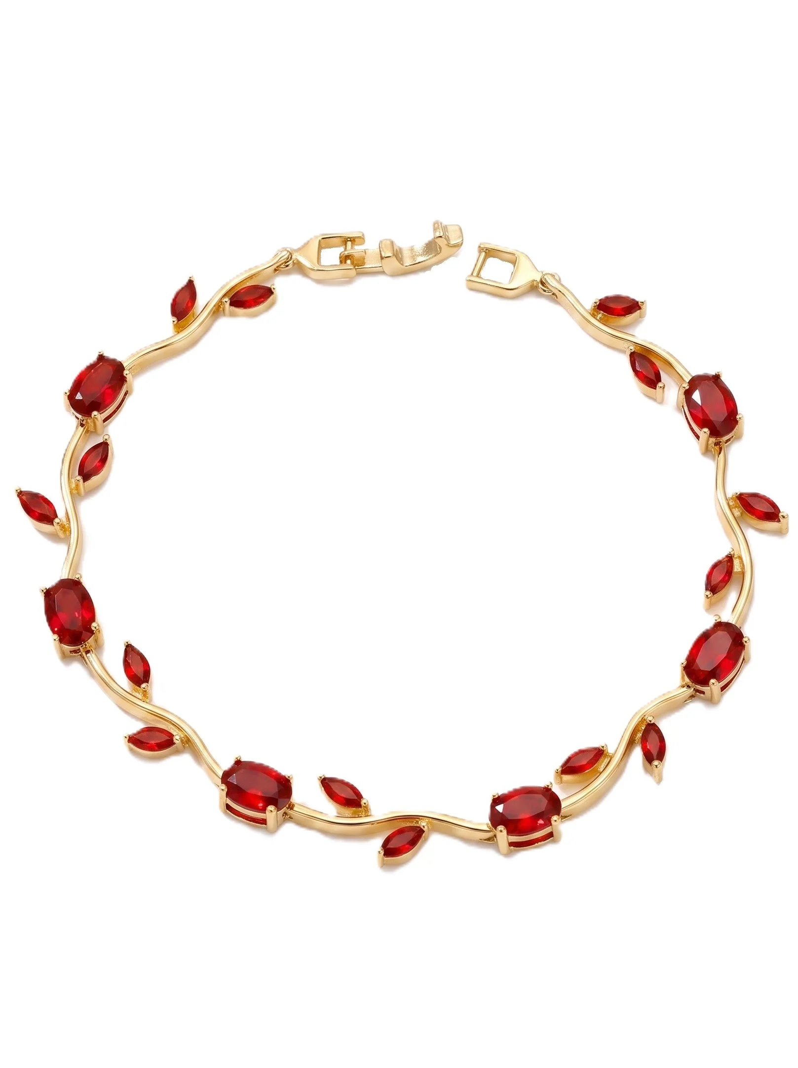 Ruby Red Floral Vine Bracelet - Image 4