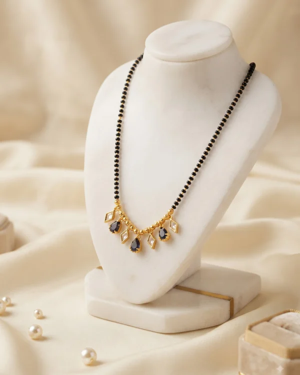 Elysian Blue Gemstone & Gold Mangalsutra