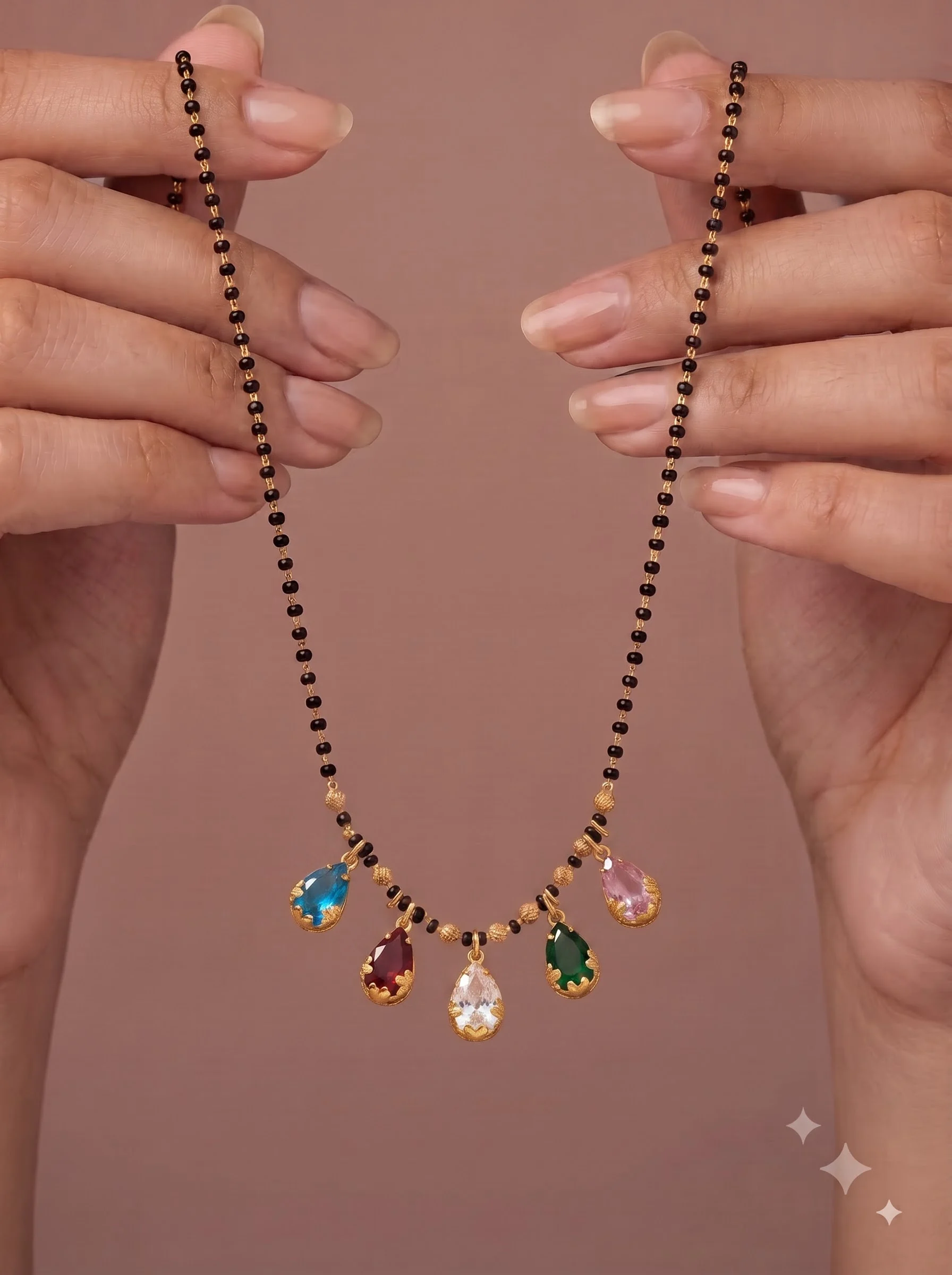 Rainbow Charm Black Bead Mangalsutra - Image 5