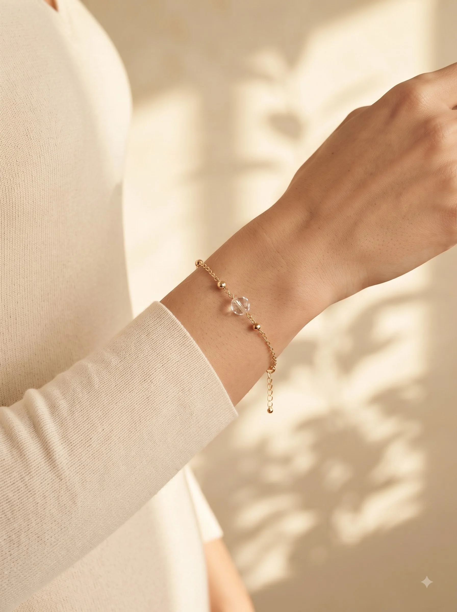 Gold-Tone Pearl Beaded Chain Bracelet - Image 3