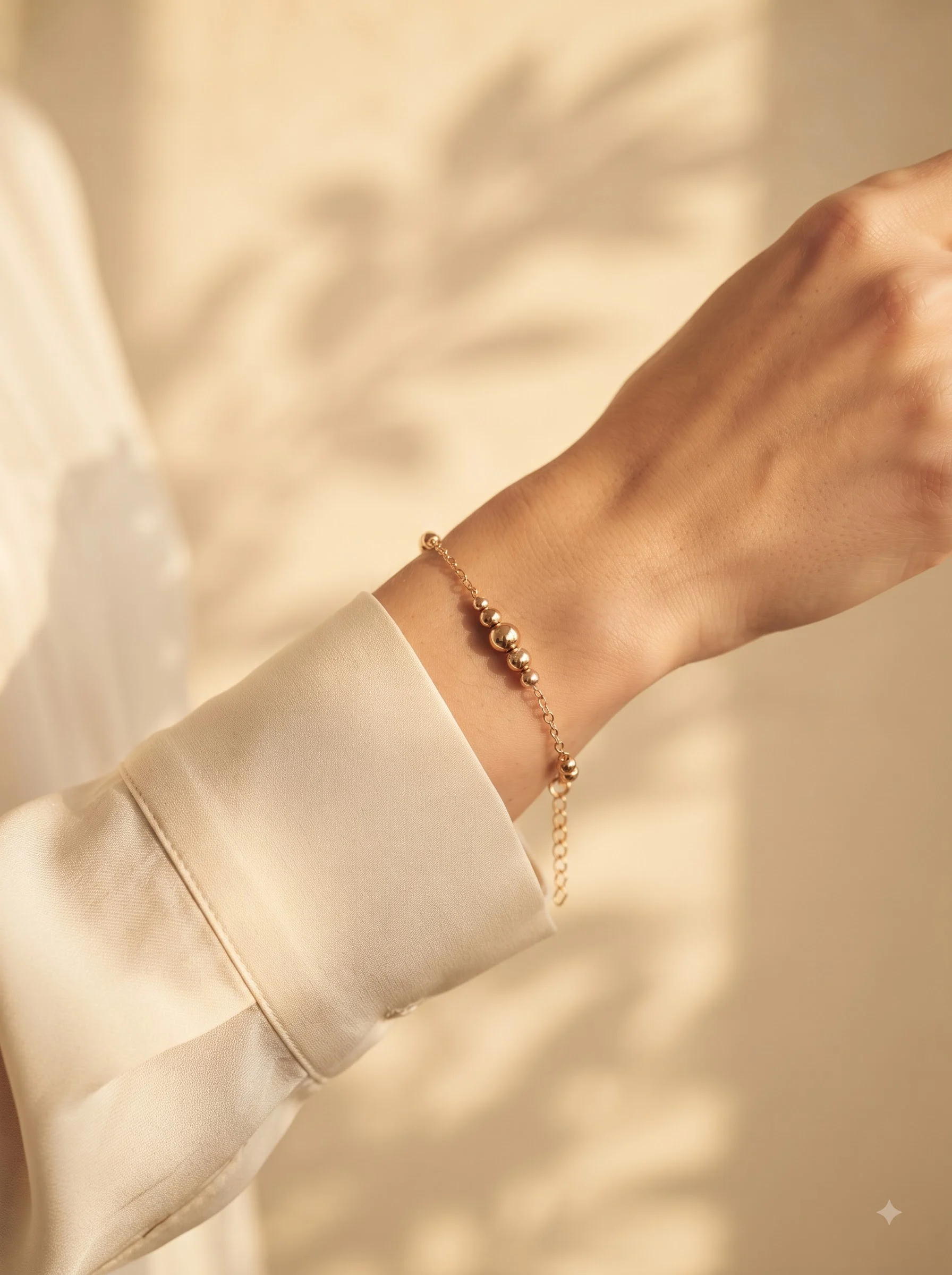 Minimal Beaded Chain Bracelet - Image 3