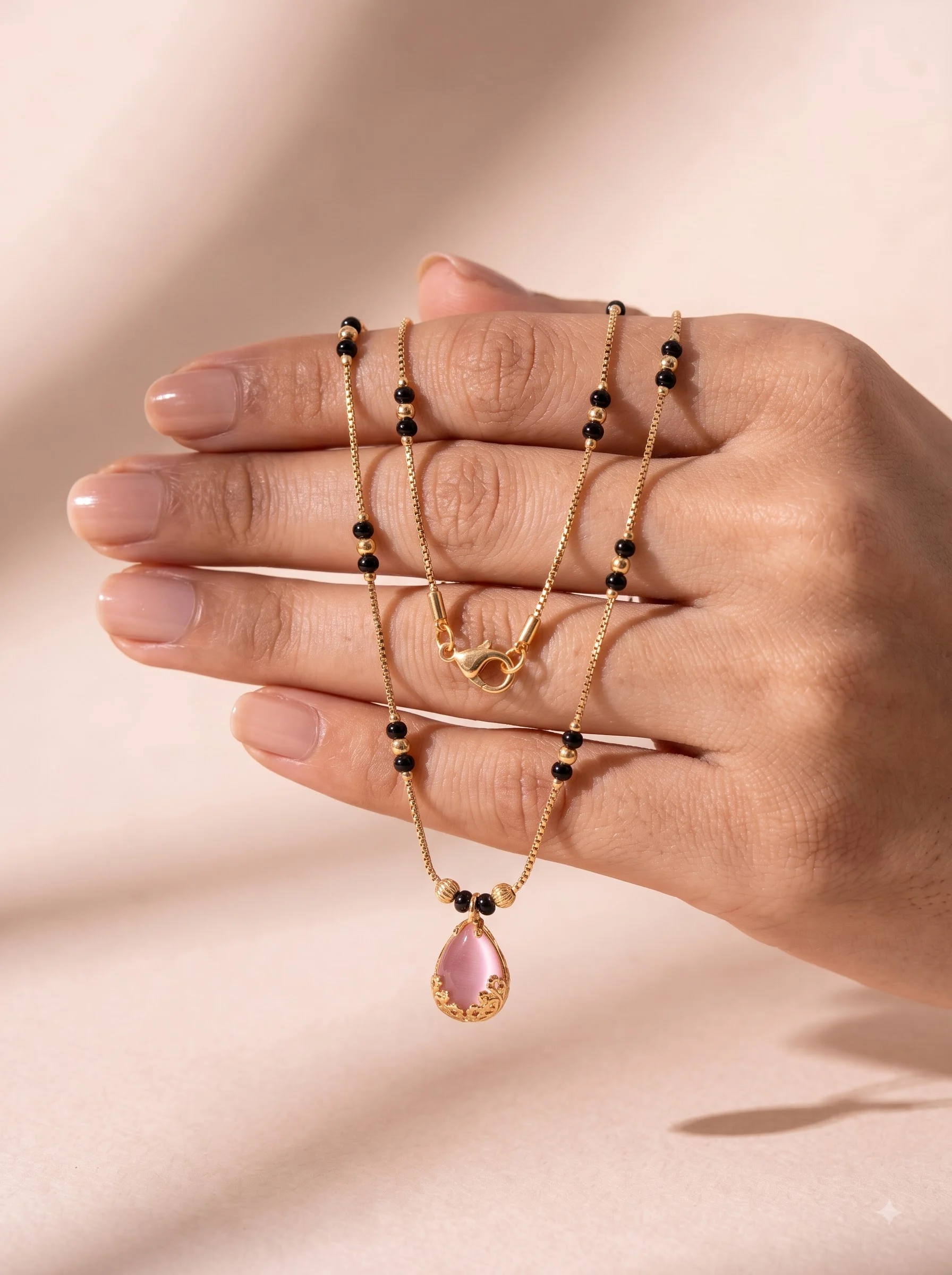 Stylish Minimal Design Mangalsutra Necklace - Image 2