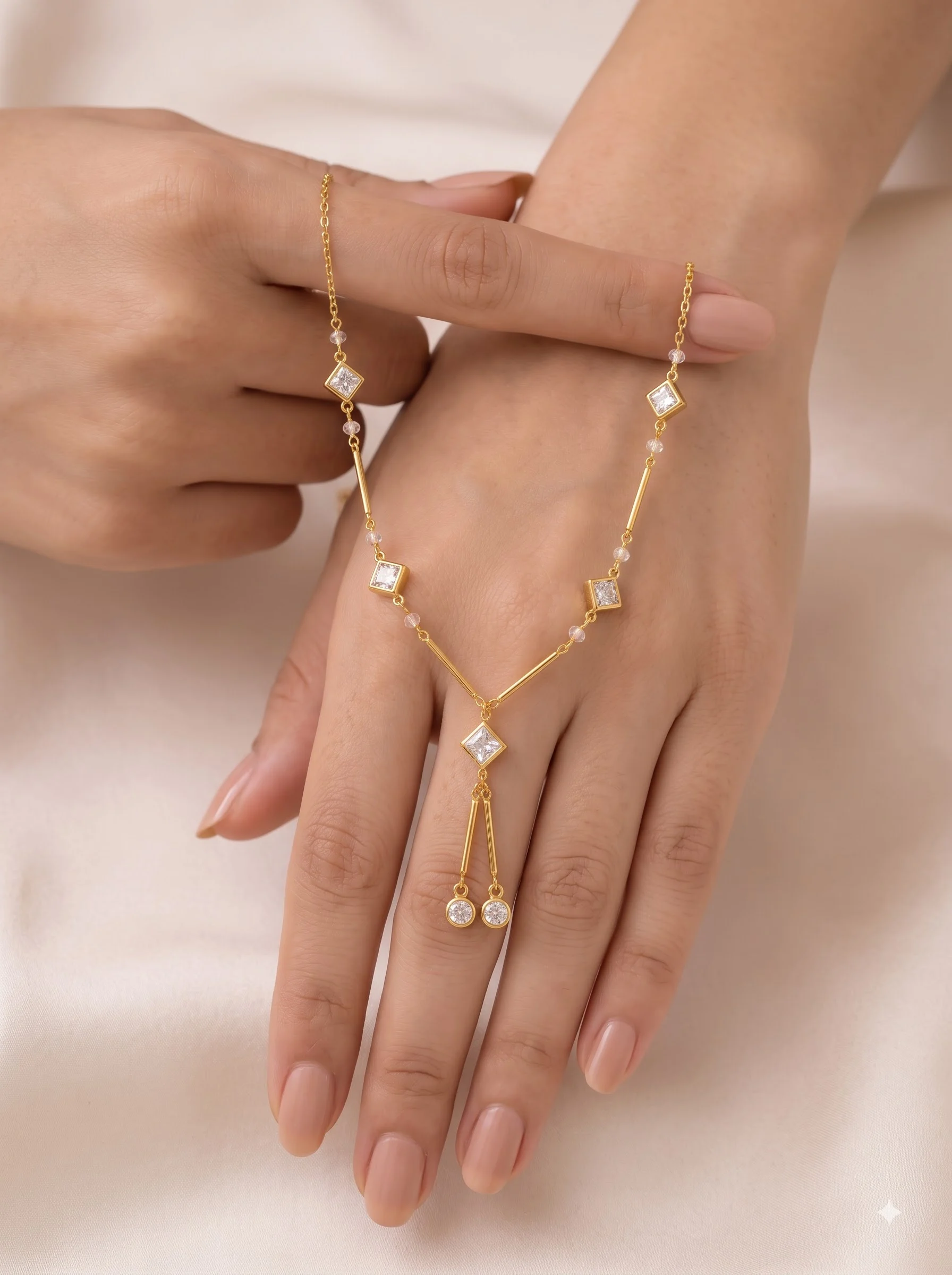 Modern Geometric Gold Necklace - Image 2