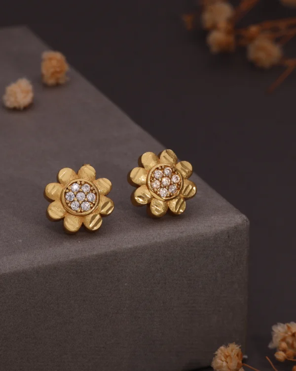 Floral Crystal Stud Earrings