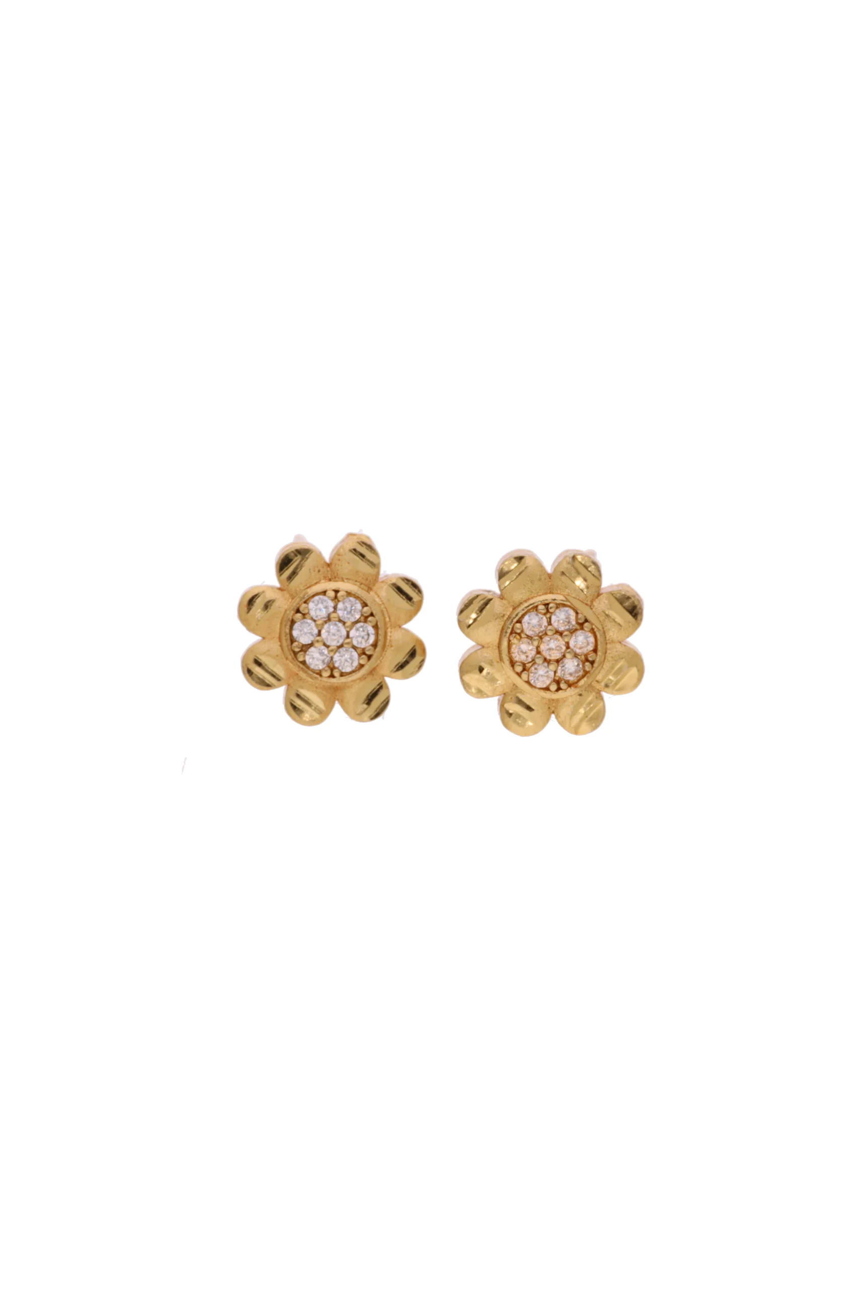 Floral Crystal Stud Earrings - Image 8