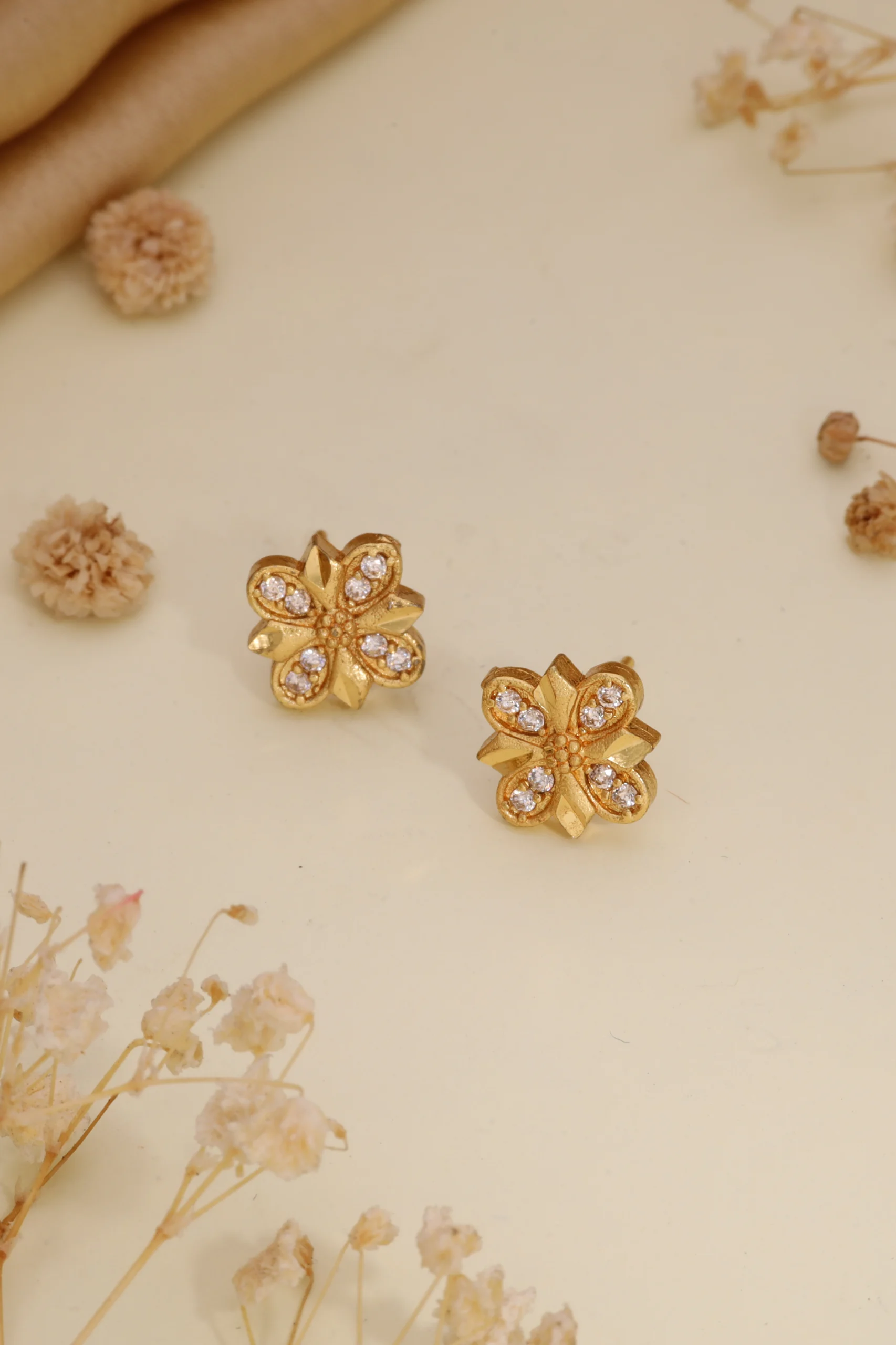 Crystal Petal Stud Earrings - Image 8