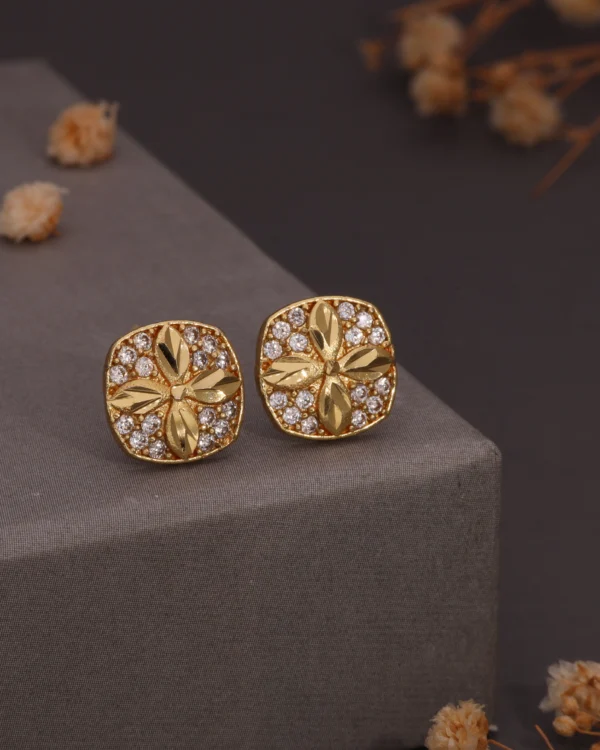 Floral Square Stud Earrings