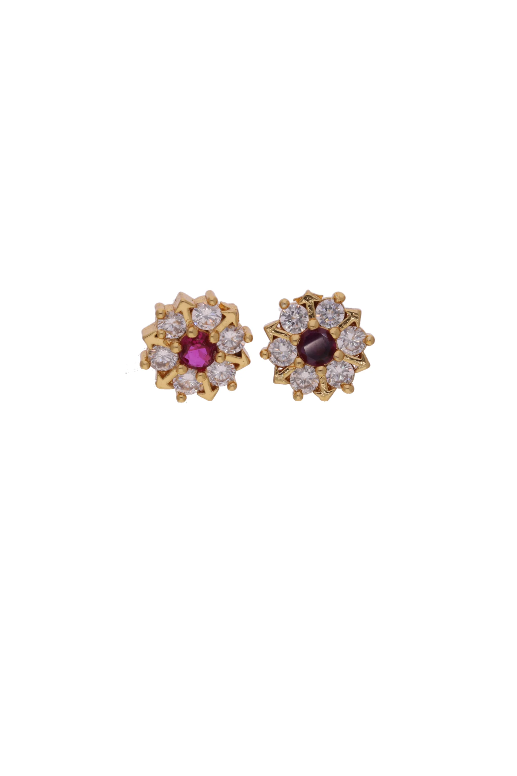 Ruby Floral Stud Earrings - Image 3