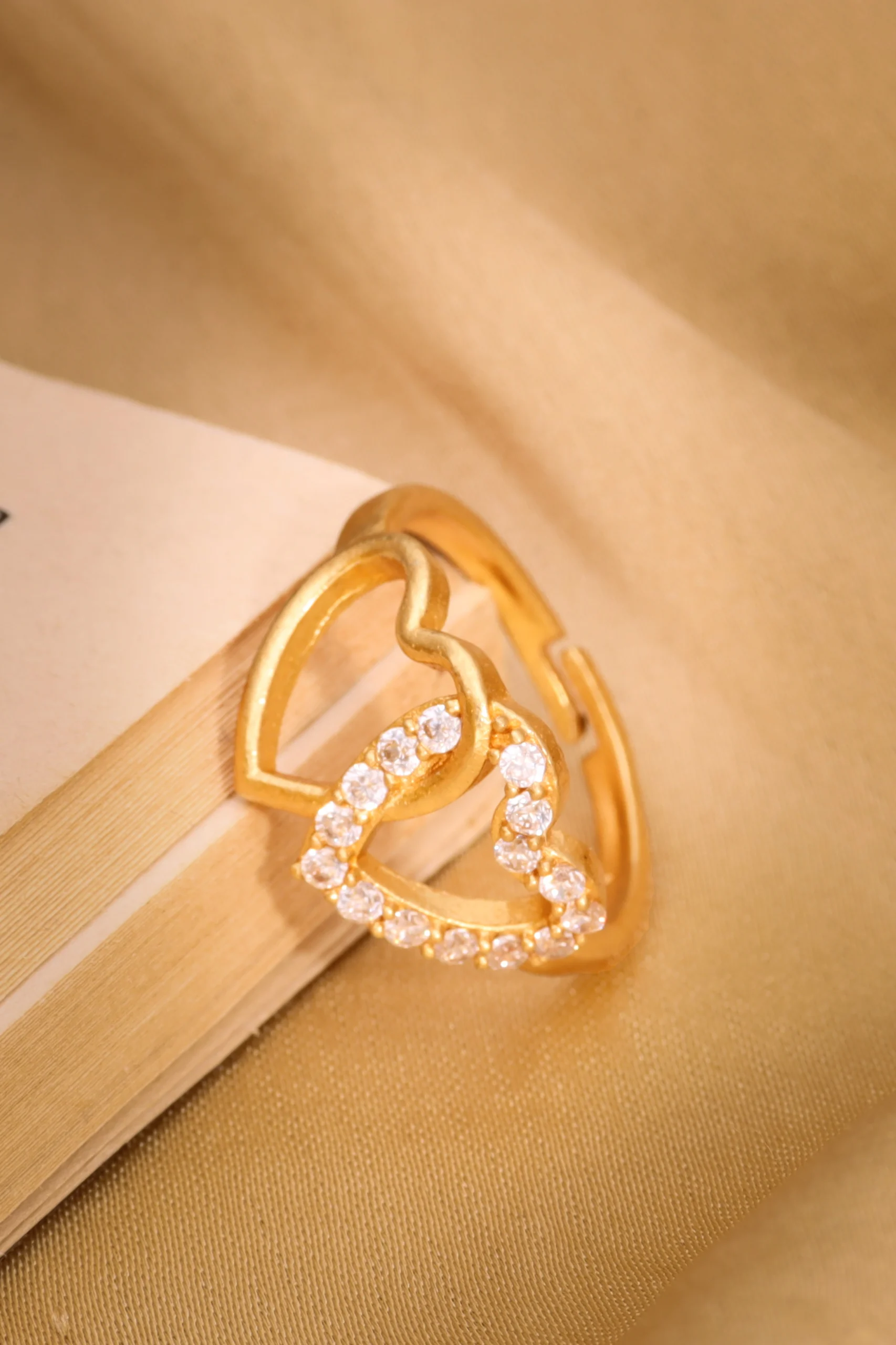 Golden Double Heart Ring - Image 4