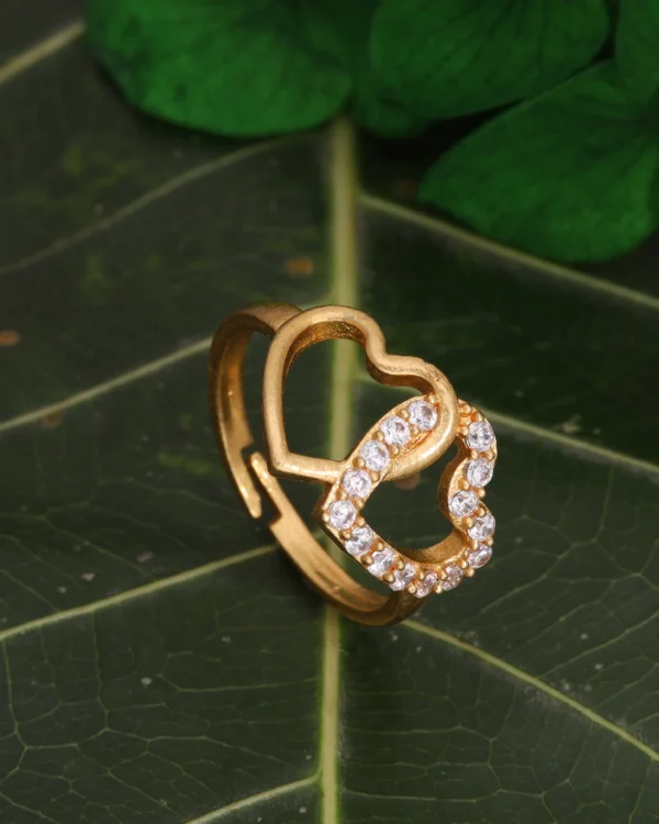 Golden Double Heart Ring