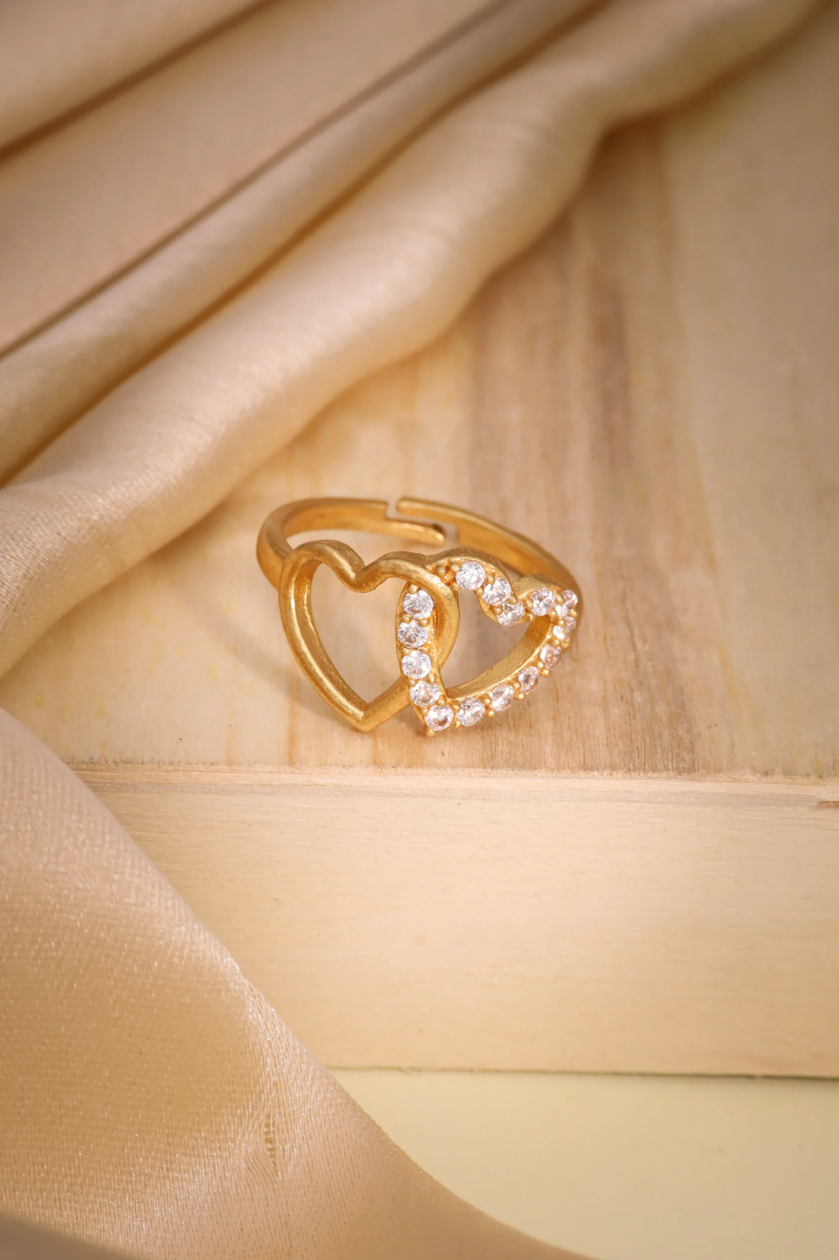 Golden Double Heart Ring - Image 3