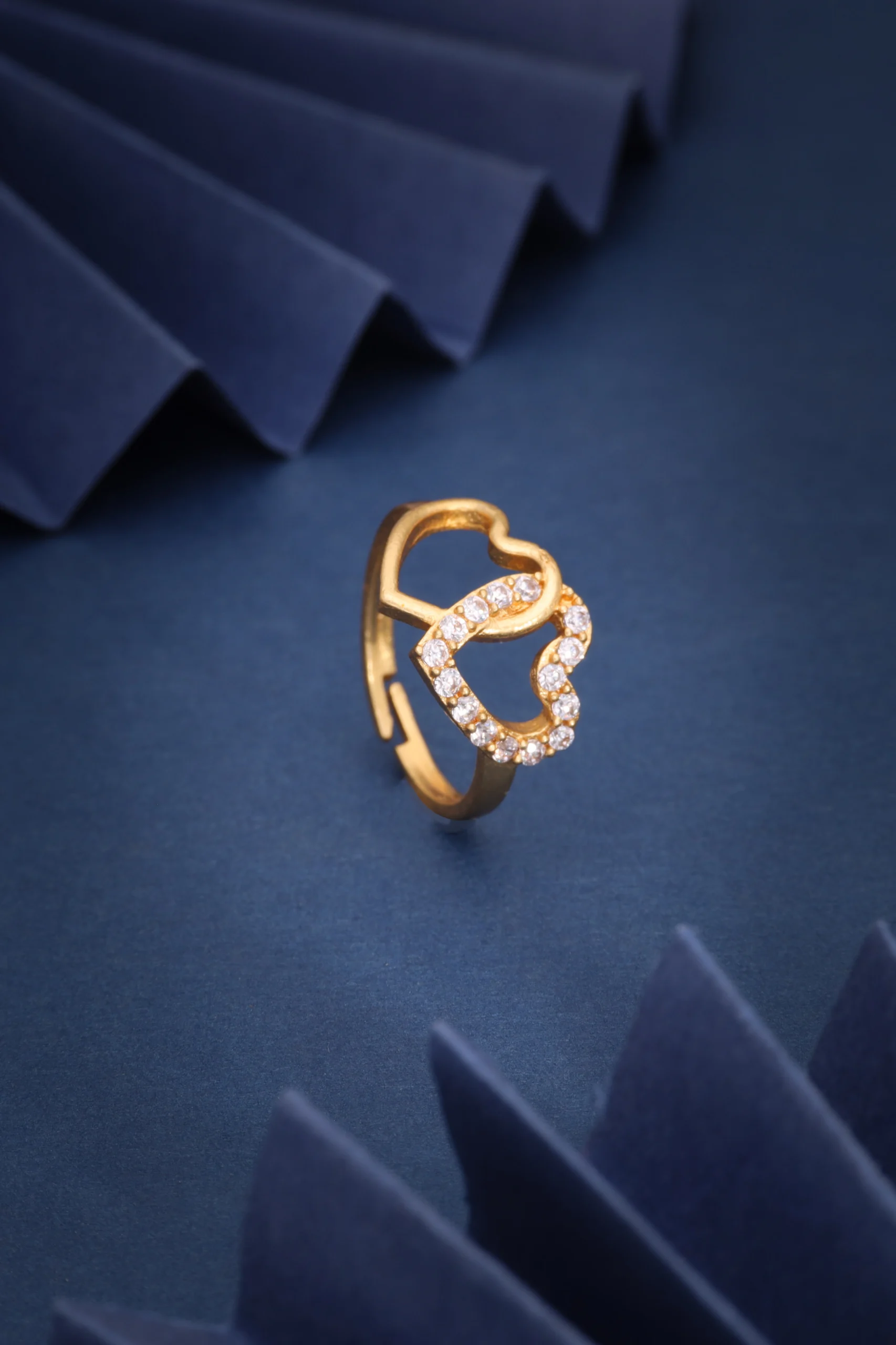 Golden Double Heart Ring - Image 2