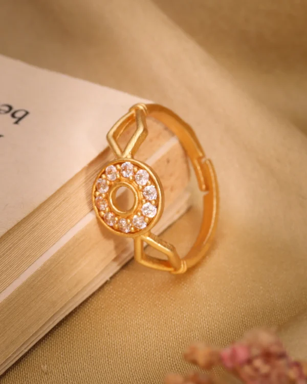 Golden Halo Circle Ring