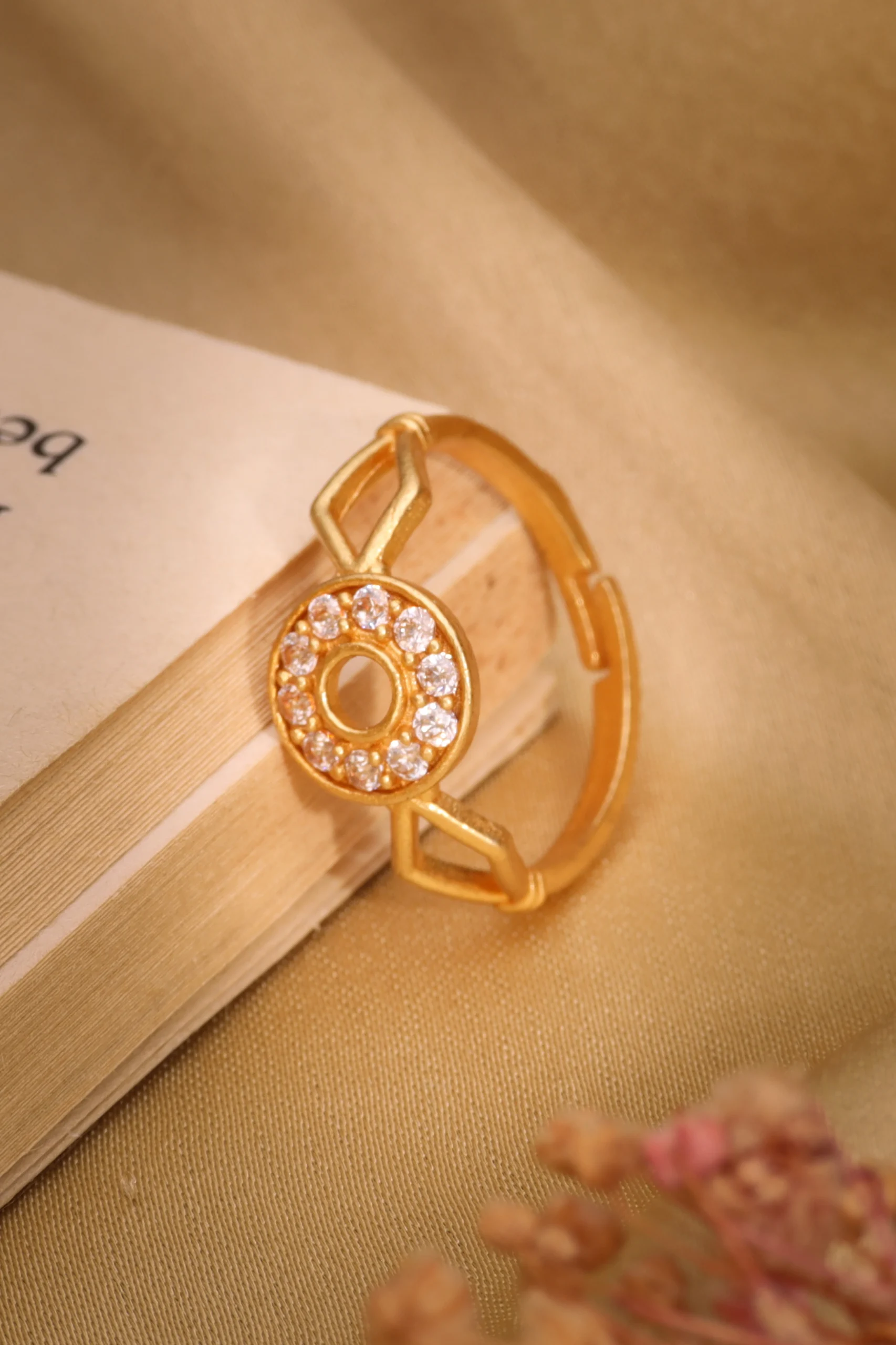 Golden Halo Circle Ring