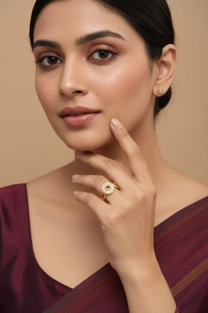 Golden Halo Circle Ring - Image 3