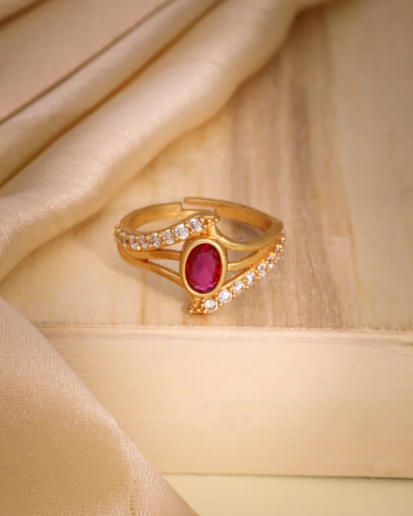 Ruby Crown Curve Ring