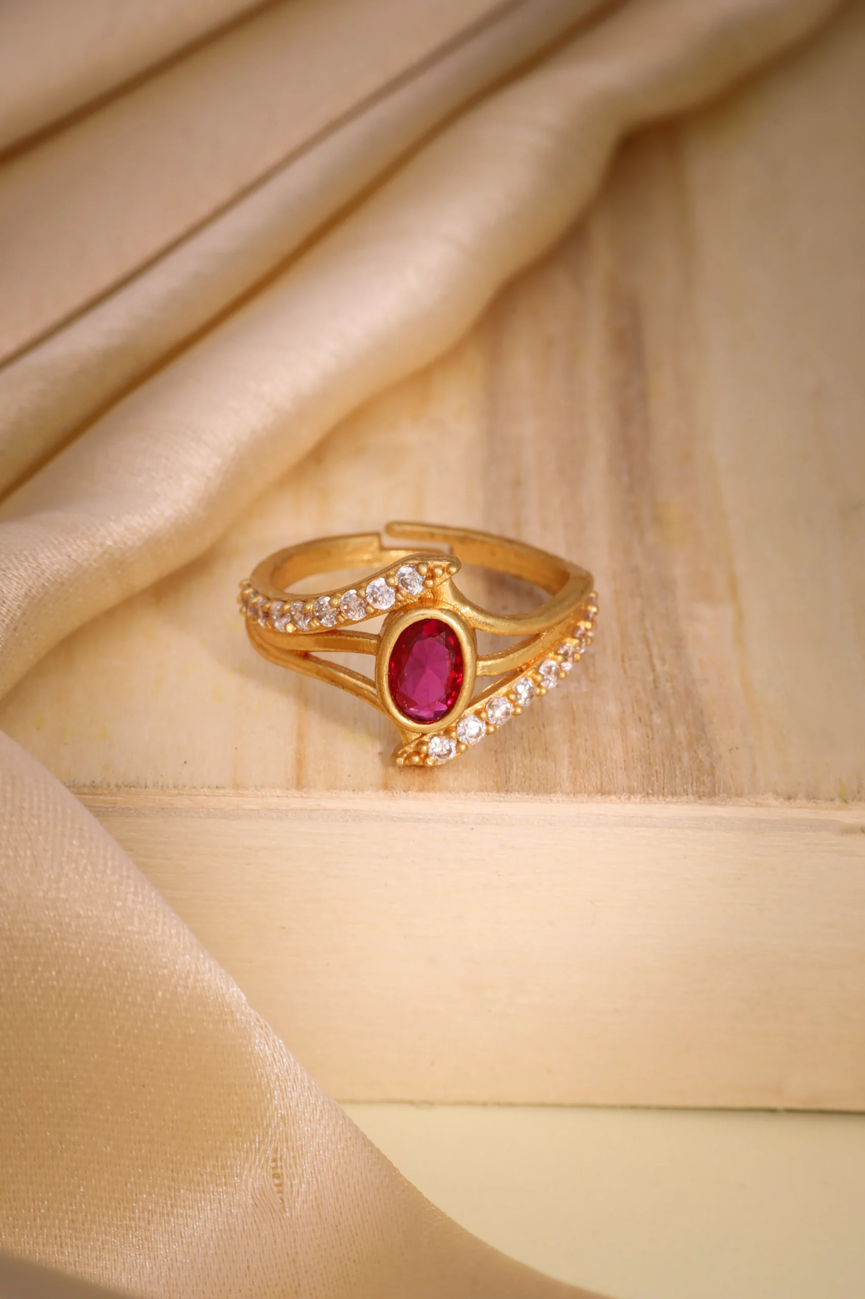 Ruby Crown Curve Ring