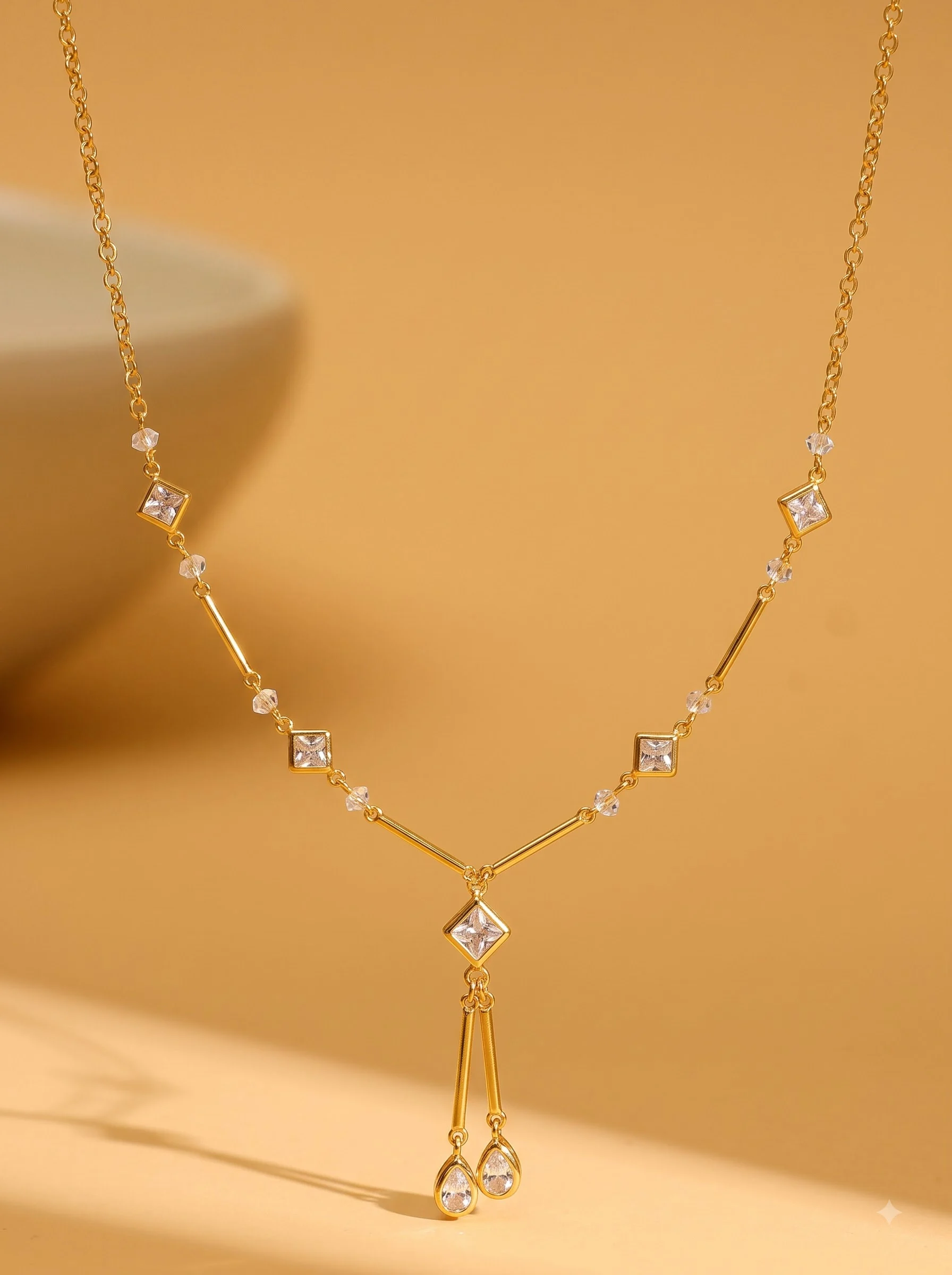 Modern Geometric Gold Necklace - Image 4
