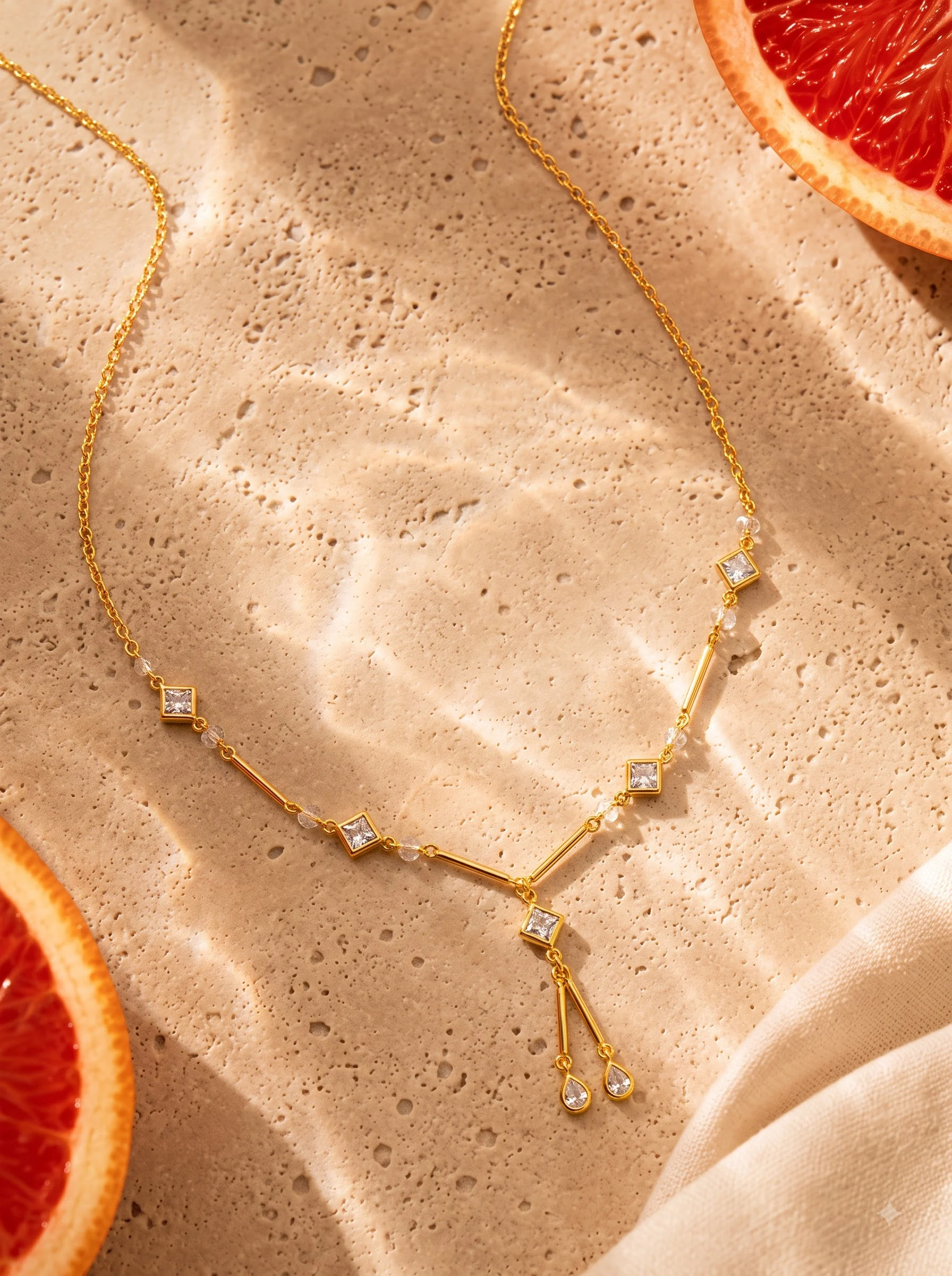Modern Geometric Gold Necklace - Image 5