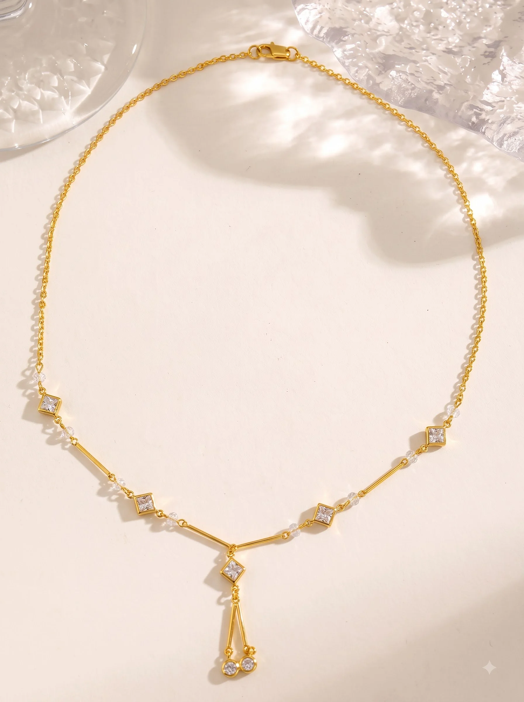 Modern Geometric Gold Necklace - Image 6
