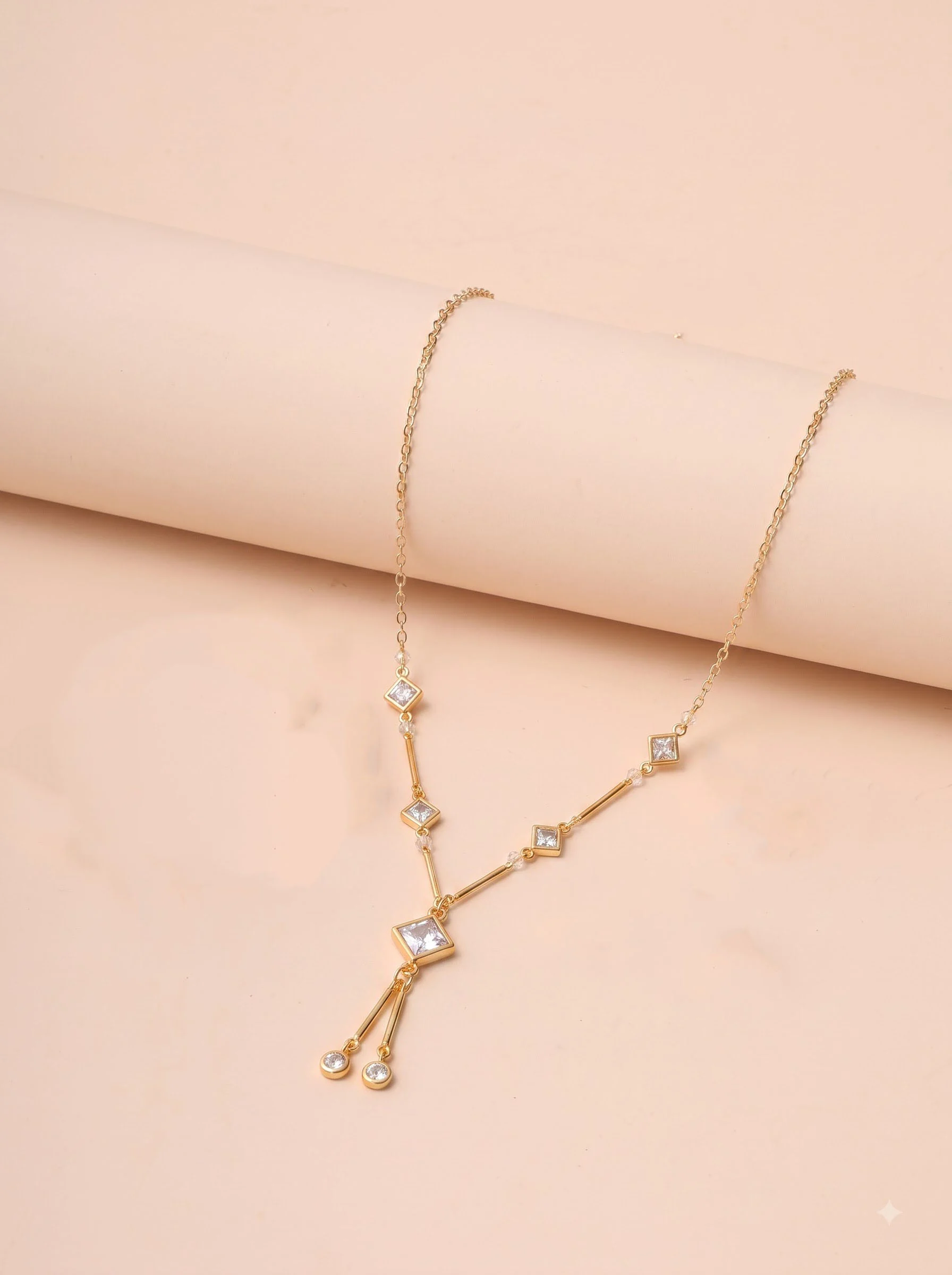 Modern Geometric Gold Necklace - Image 7