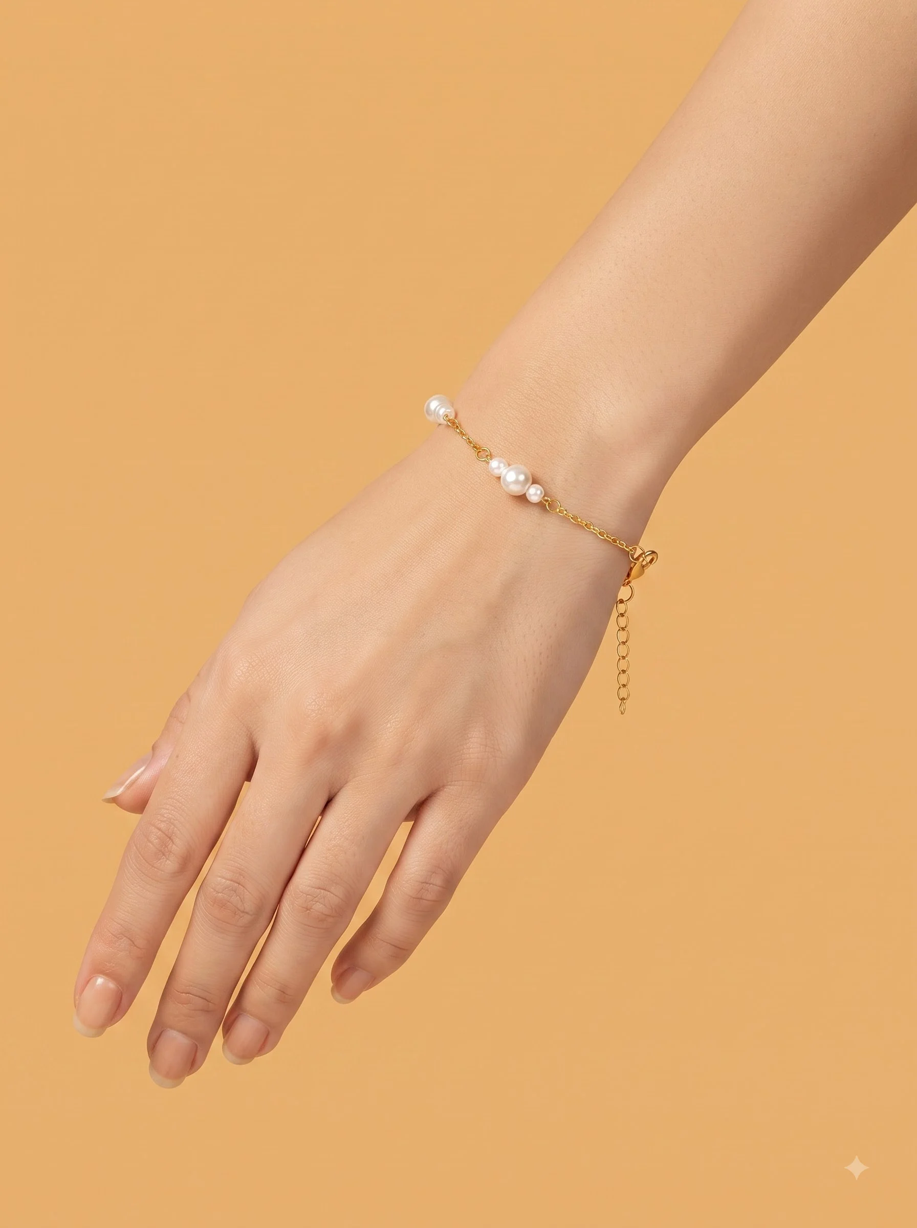 Pearl Cluster Chain Bracelet - Image 2