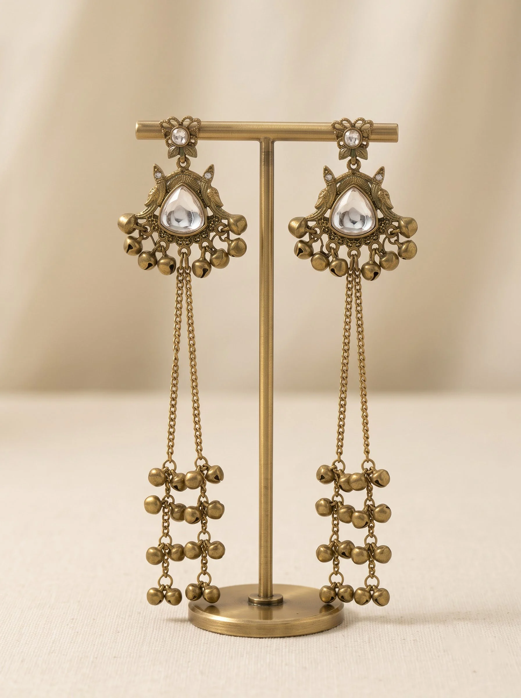 Kundan Heritage Tassel Drop Earrings - Image 4