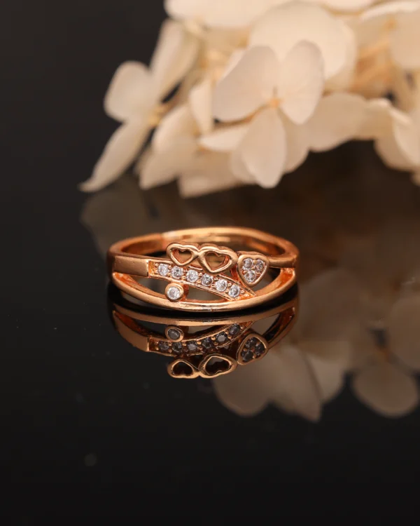 Crystal Heart Rose Gold Ring