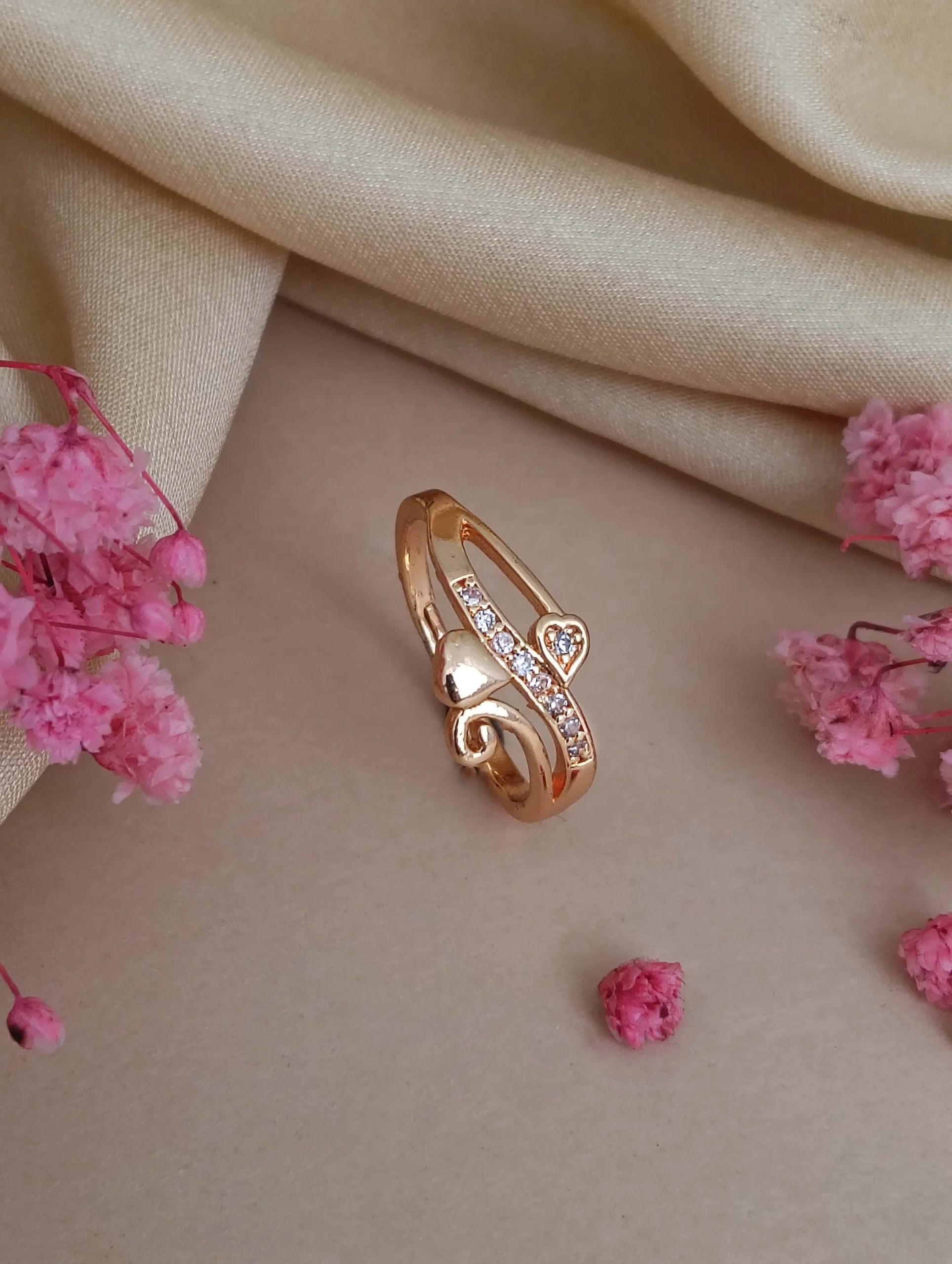 Rosé Heart Swirl Ring - Image 3
