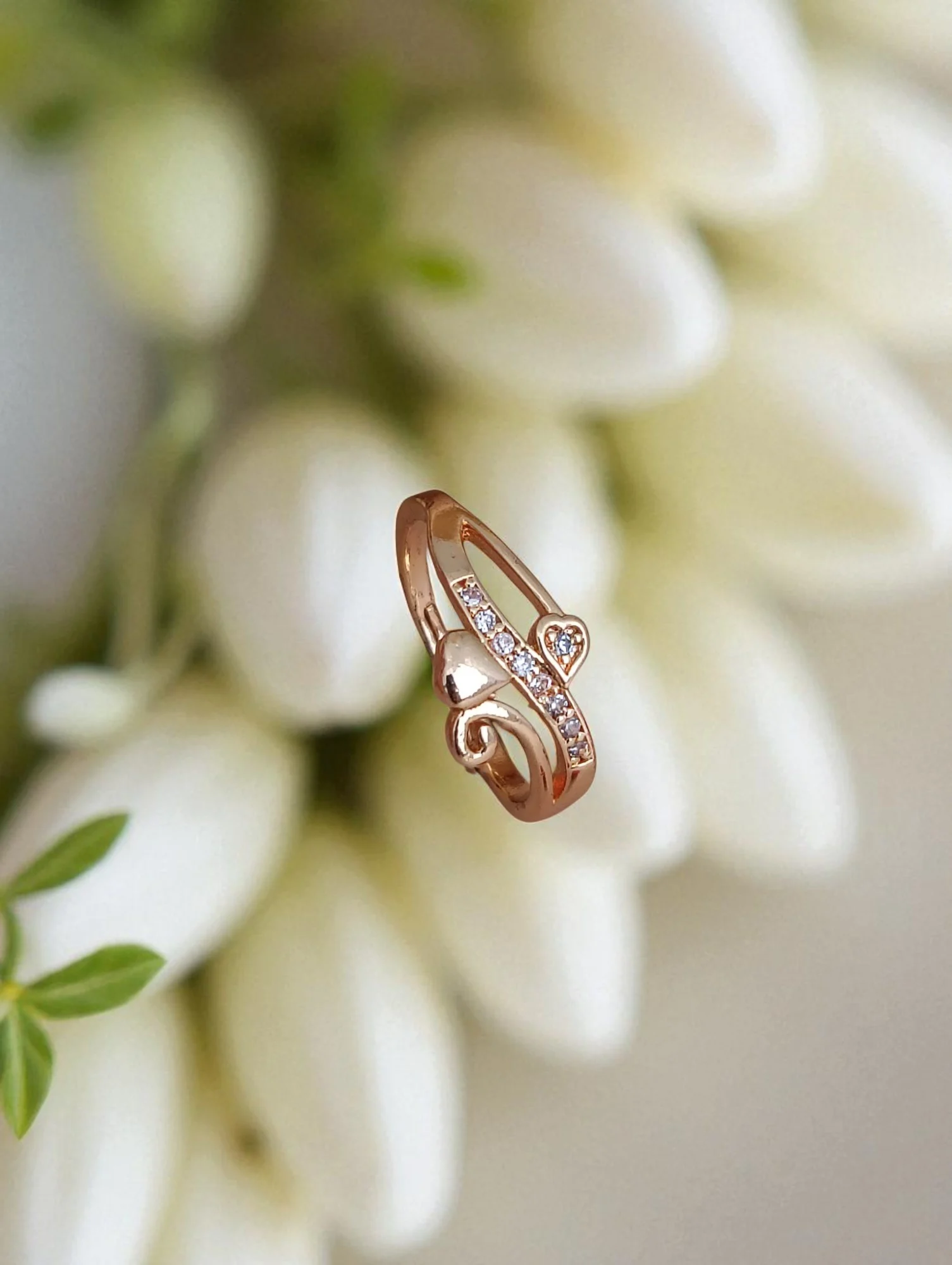 Rosé Heart Swirl Ring - Image 2