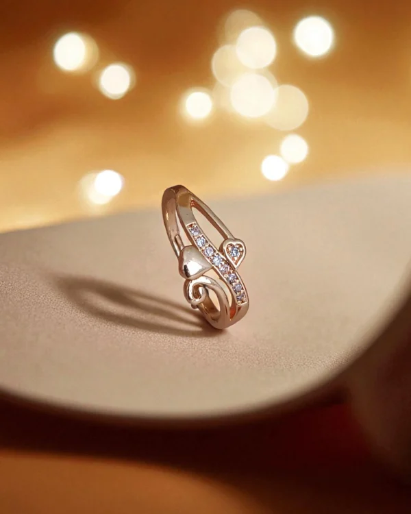 Rosé Heart Swirl Ring