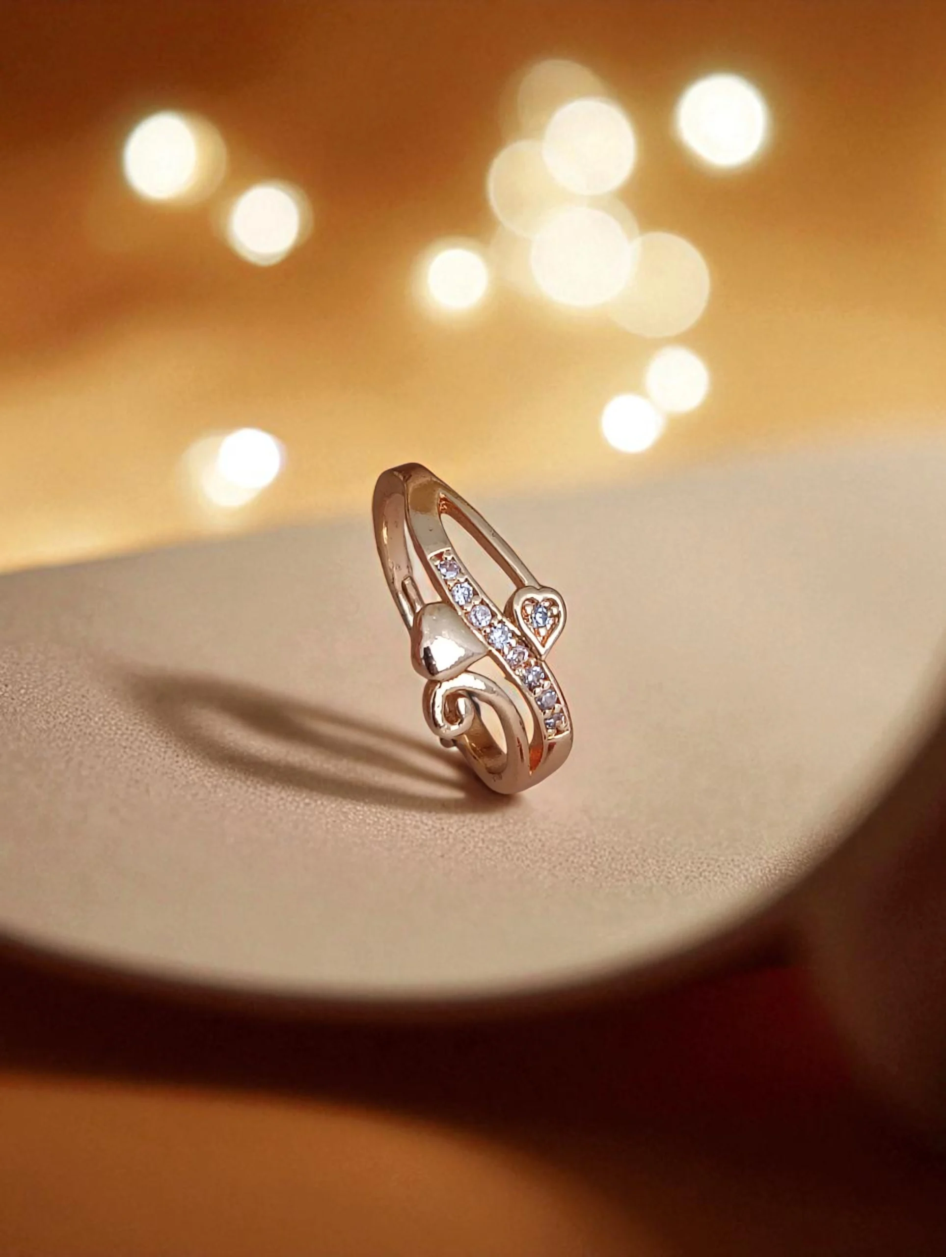 Rosé Heart Swirl Ring
