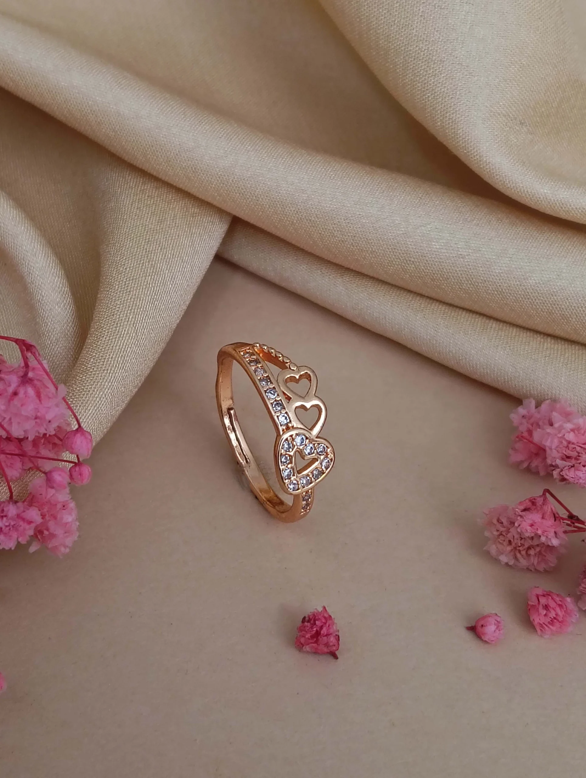 Rose Twin Heart Spark Ring - Image 3